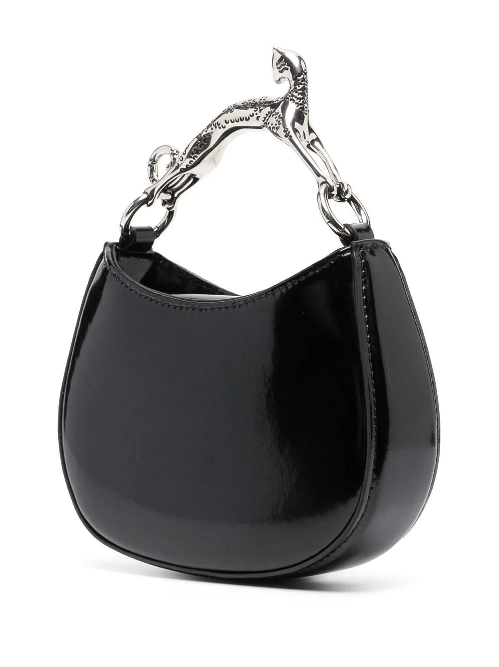 LANVIN WOMEN Leather Nano Hobo Cat Bag Black - MAISONDEFASHION.COM