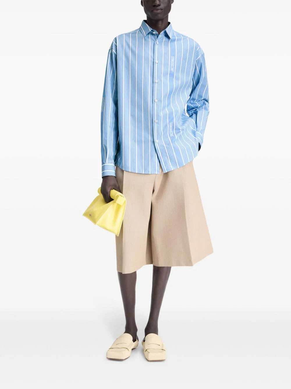 JACQUEMUS La Chemise Simon Big Logo Shirt Blue/White