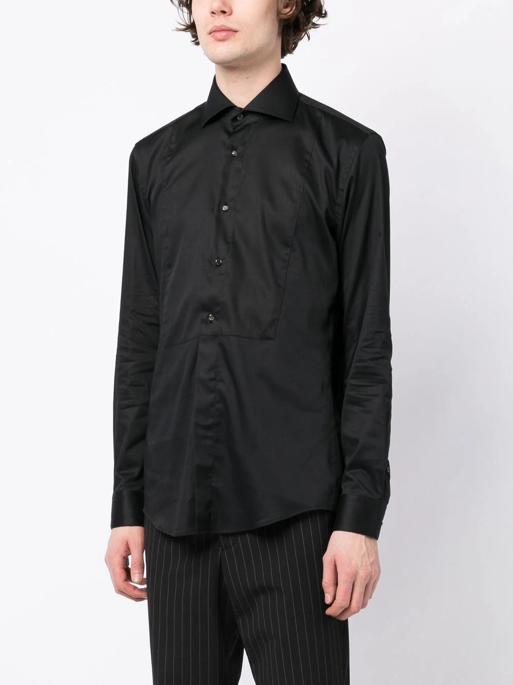 BOSS Slim-fit Dress Shirt Black - MAISONDEFASHION.COM