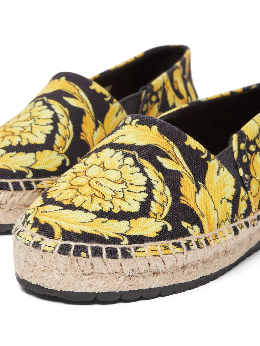 VERSACE KIDS Boys Barocco-Print Canvas Espadrilles Black