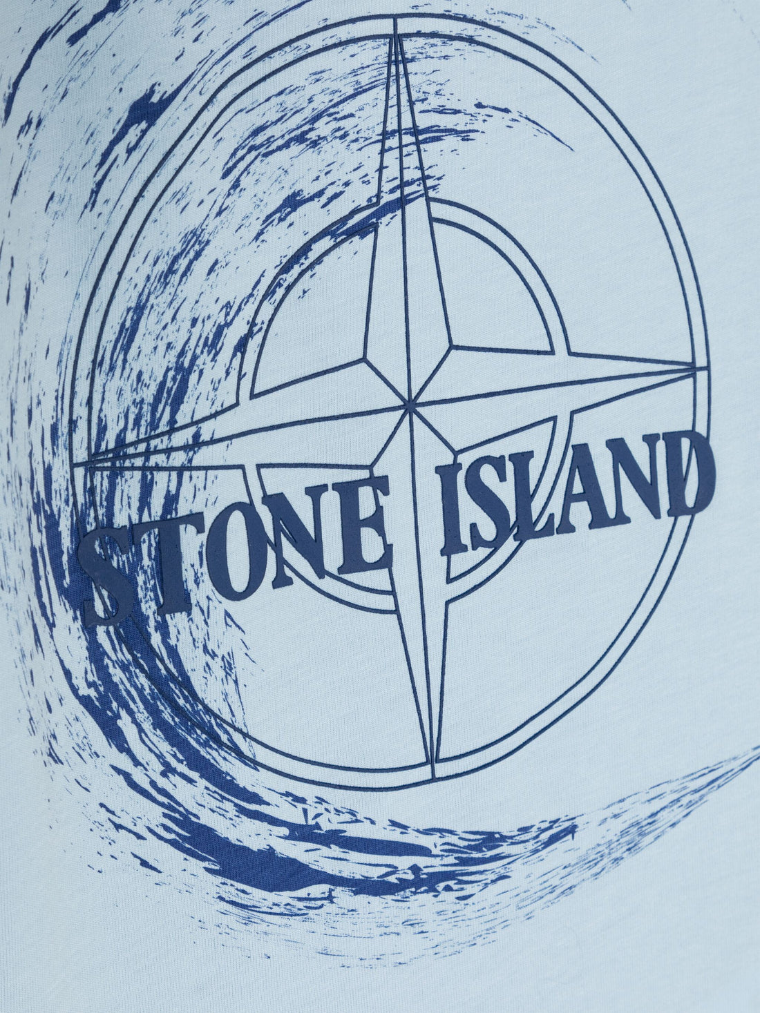 STONE ISLAND KIDS Compass Logo Graphic Print Cotton T-Shirt Light Blue - MAISONDEFASHION.COM