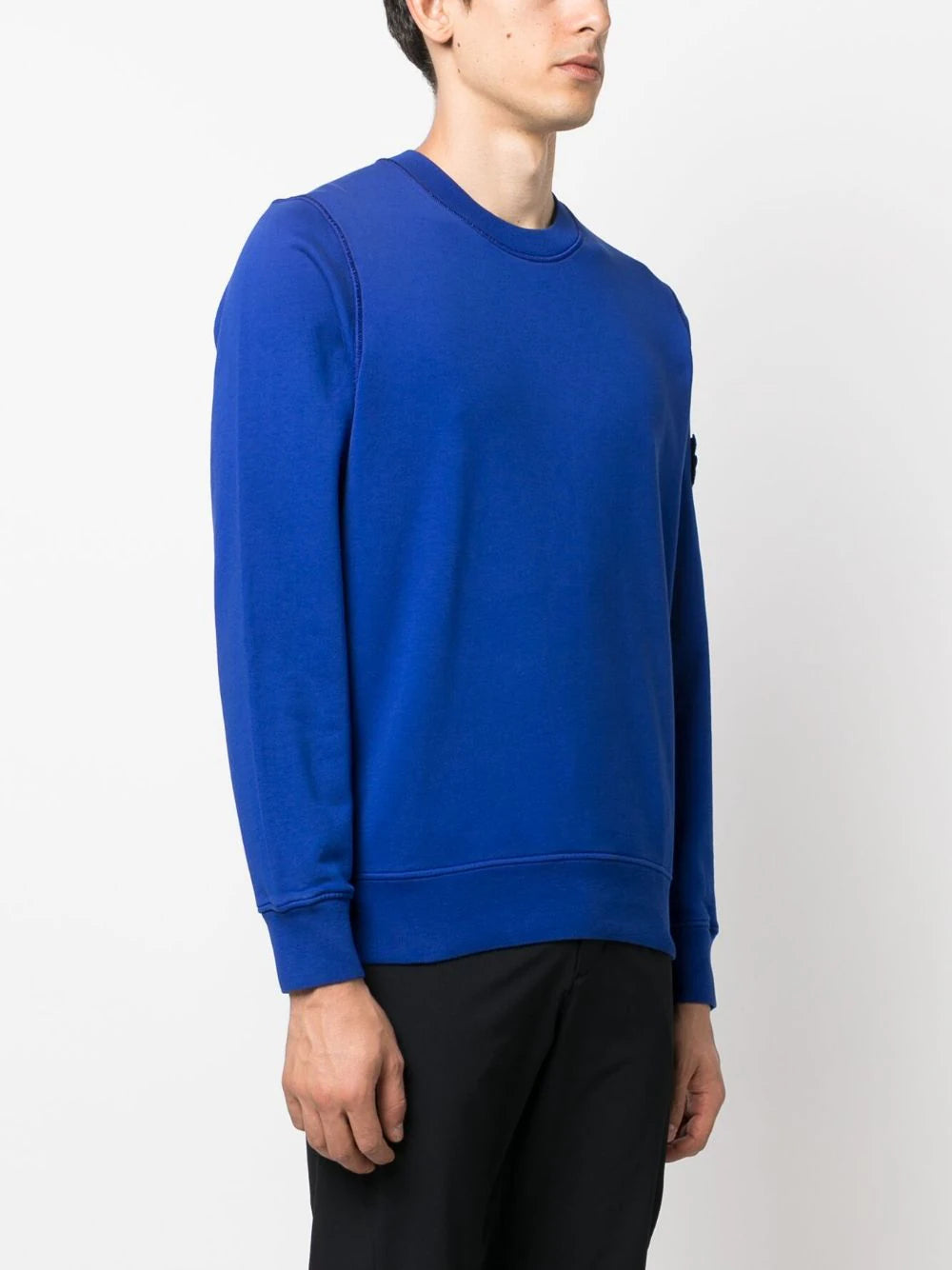 STONE ISLAND Compass Patch Logo Sweatshirt Royal Blue - MAISONDEFASHION.COM