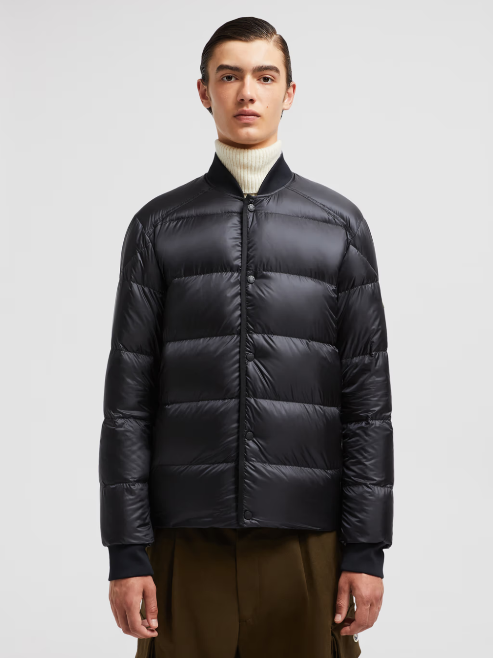 MONCLER Bazena Short Down Bomber Jacket Black