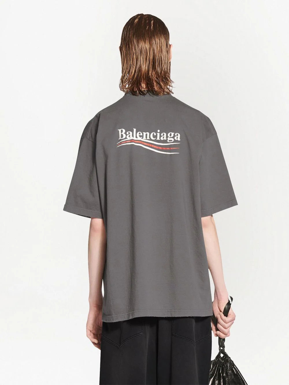 BALENCIAGA UNISEX Political Logo T-Shirt Grey