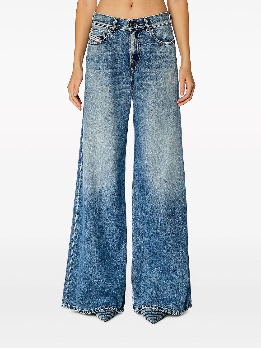 DIESEL WOMEN 1978 D-Akemi Bootcut And Flare Jeans Blue - MAISONDEFASHION.COM