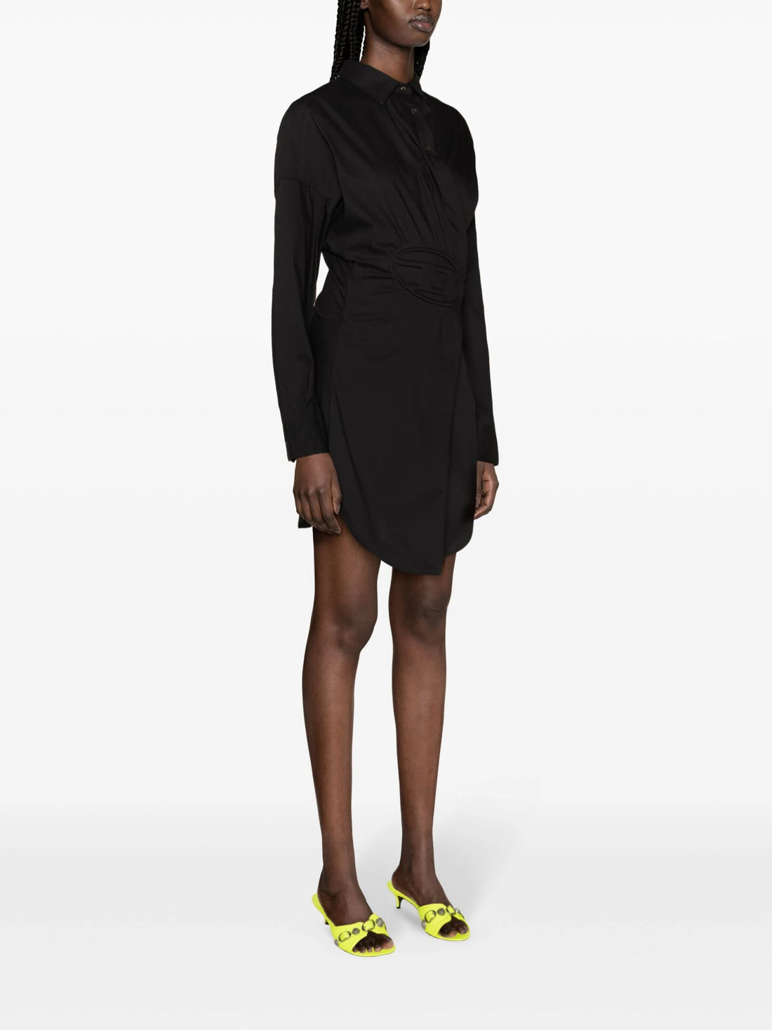 DIESEL WOMEN D-Sizen-N1 Poplin Shirt Dress Black - MAISONDEFASHION.COM