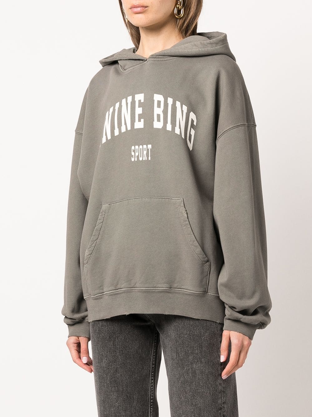ANINE BING WOMEN Harvey Sweatshirt Hoodie Dusty Olive – MAISONDEFASHION.COM
