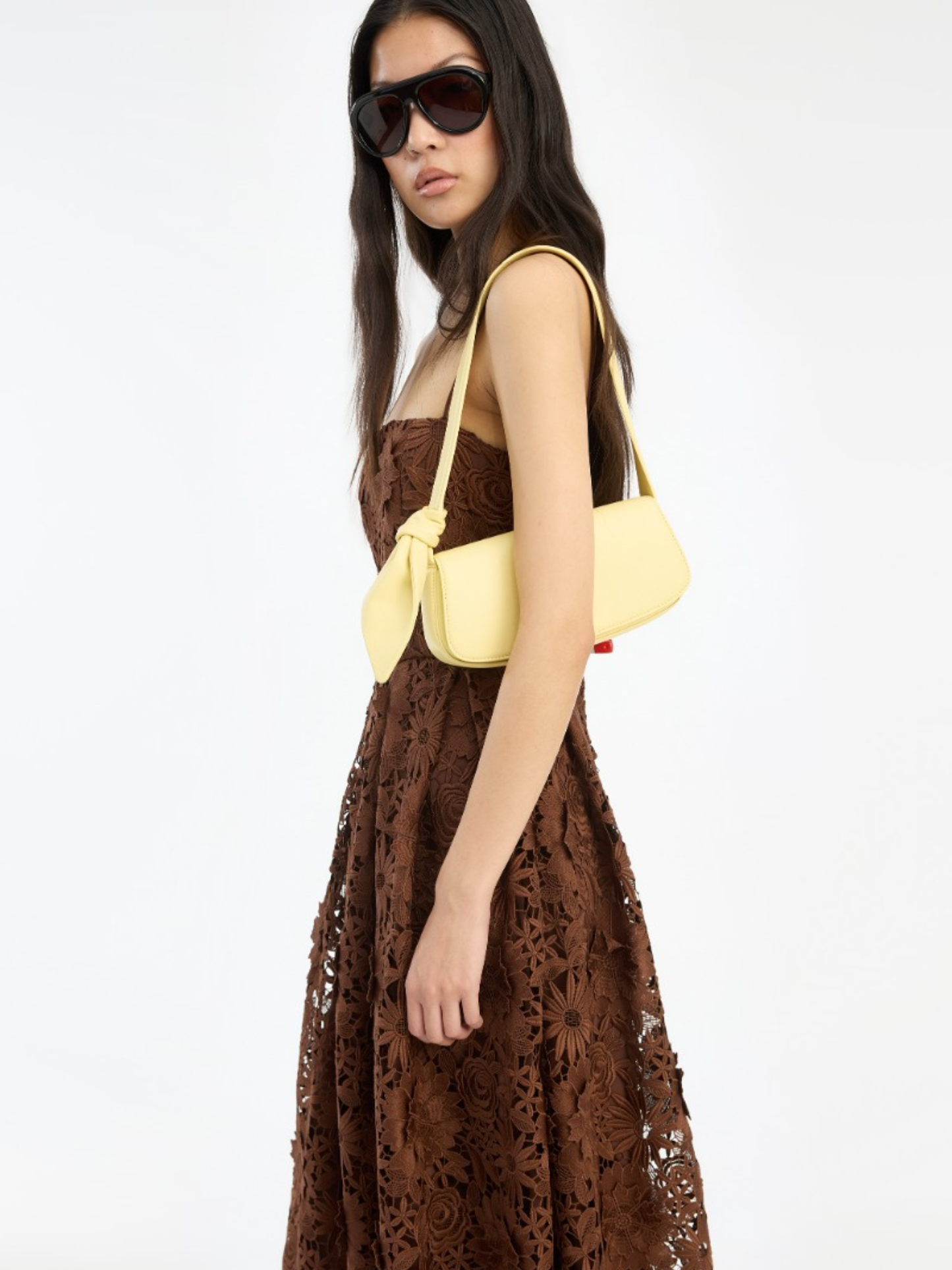 rotate lace midi dress ROTATE 3D Lace Midi Dress