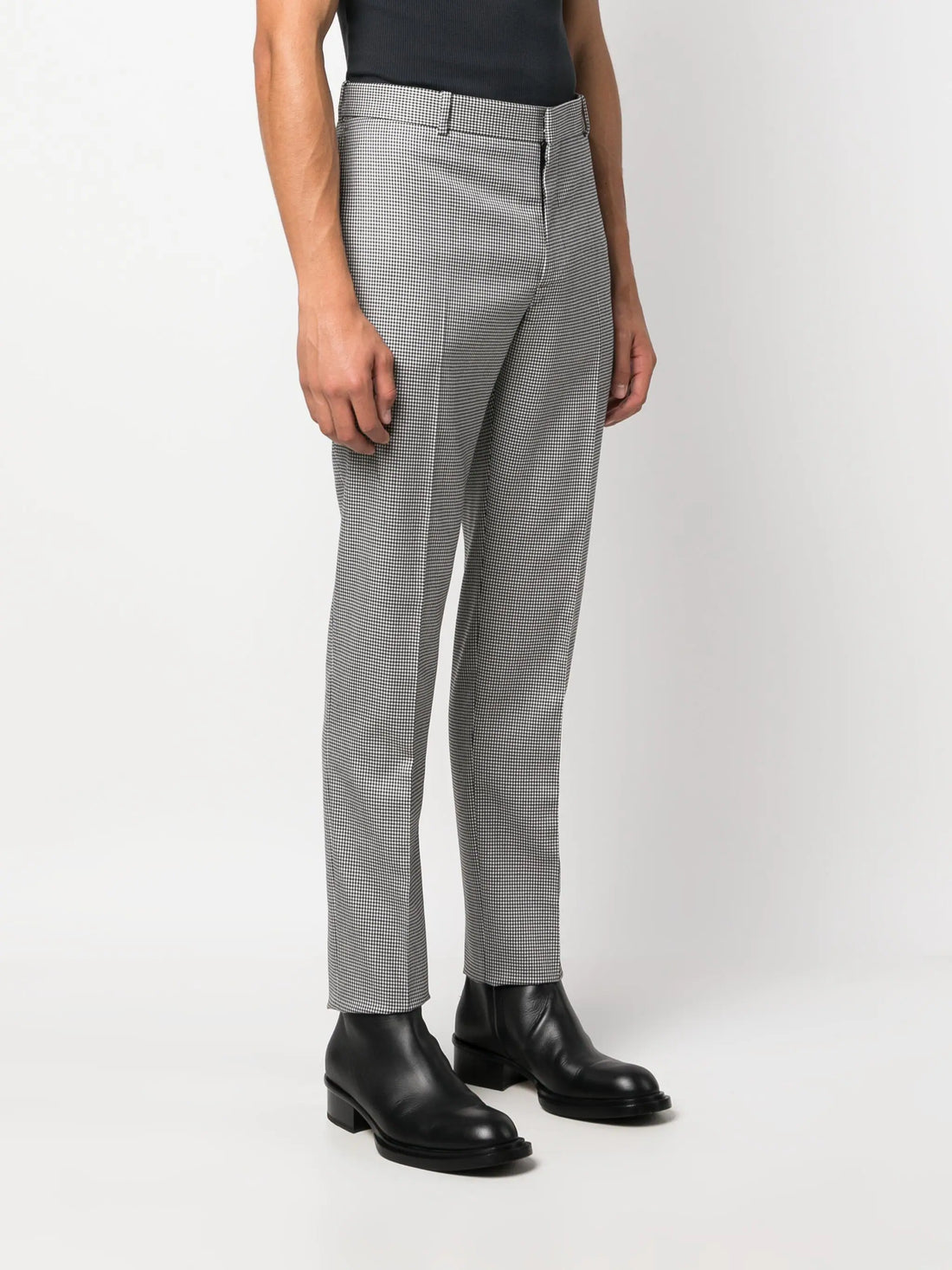 ALEXANDER MCQUEEN Houndstooth Tailored Trousers Black/White - MAISONDEFASHION.COM
