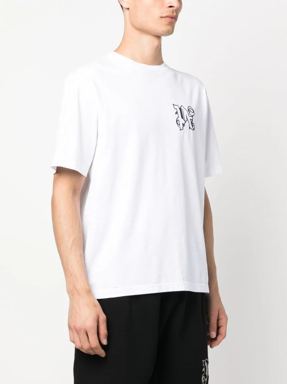 PALM ANGELS MEN Pa Monogram Regular T-Shirt White/Black - MAISONDEFASHION.COM