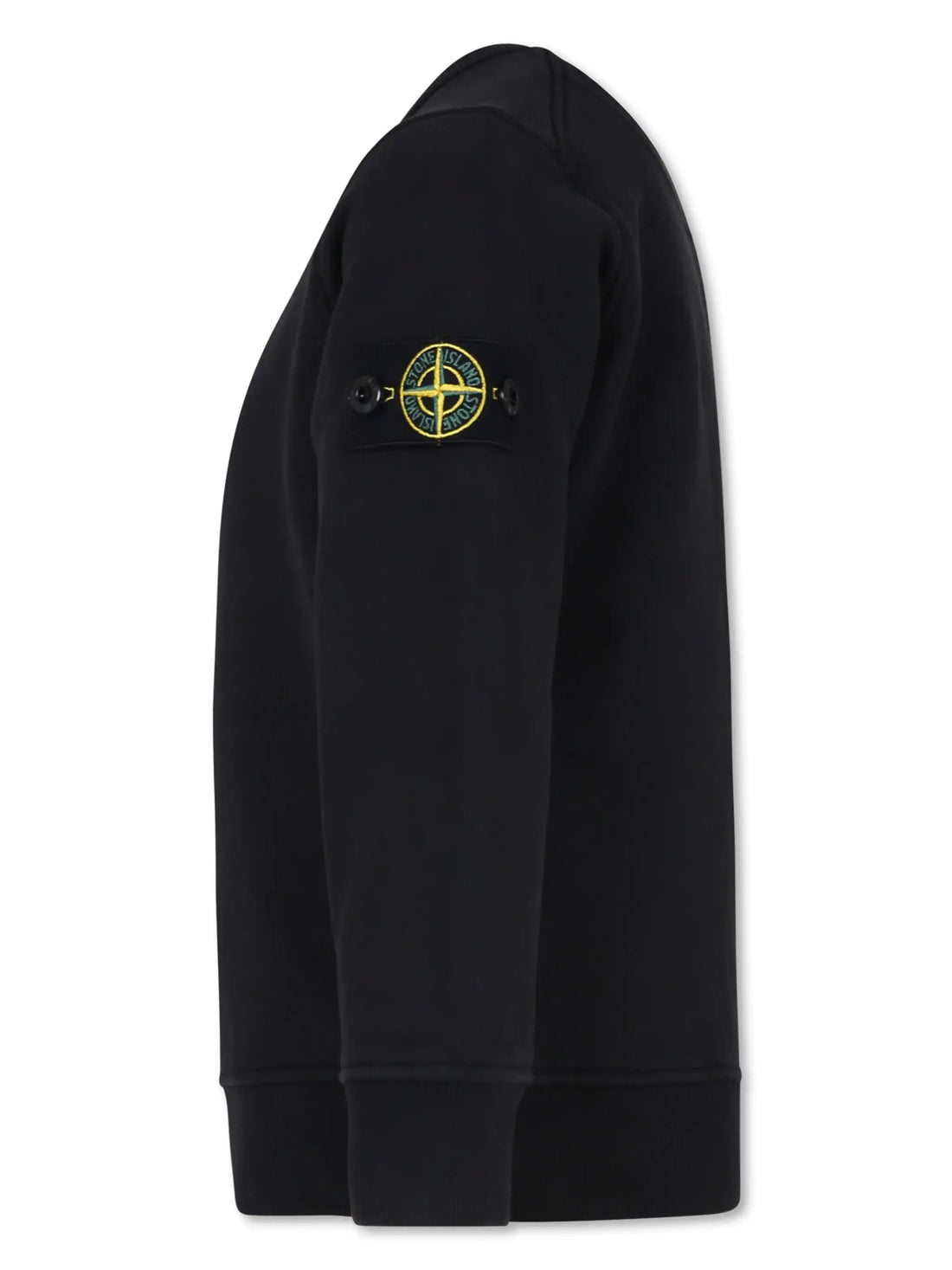 STONE ISLAND KIDS Compass Badge Cotton Sweatshirt Black MAISONDEFASHION.COM