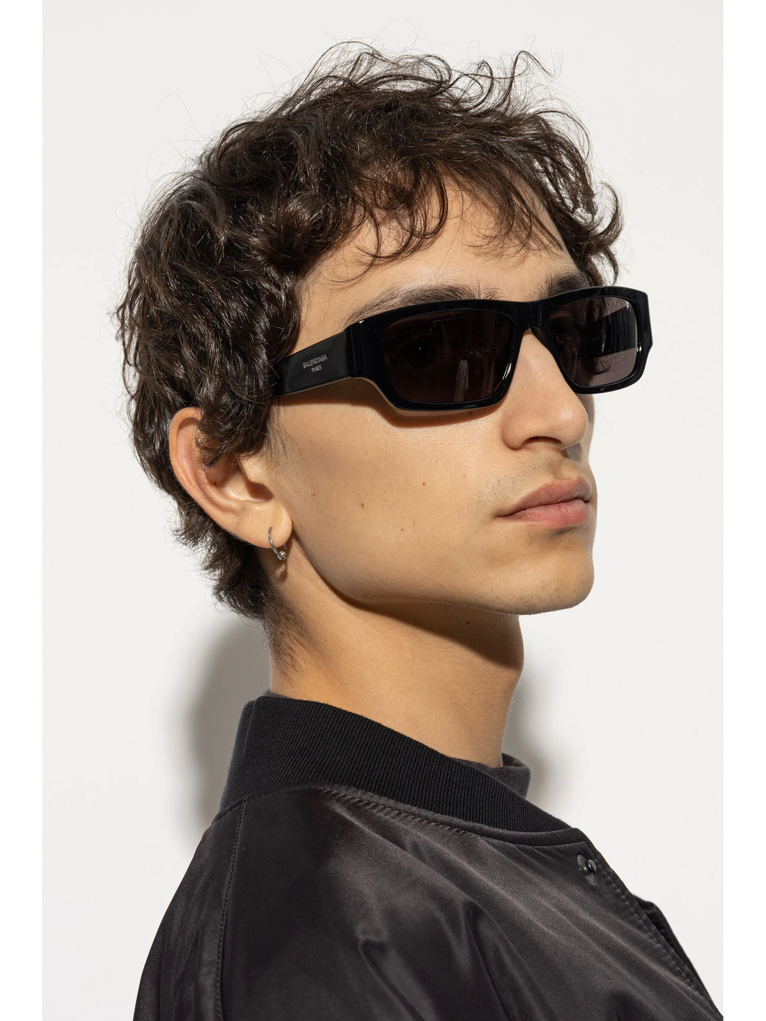 BALENCIAGA UNISEX Printed Rectangle-Frame Sunglasses Black