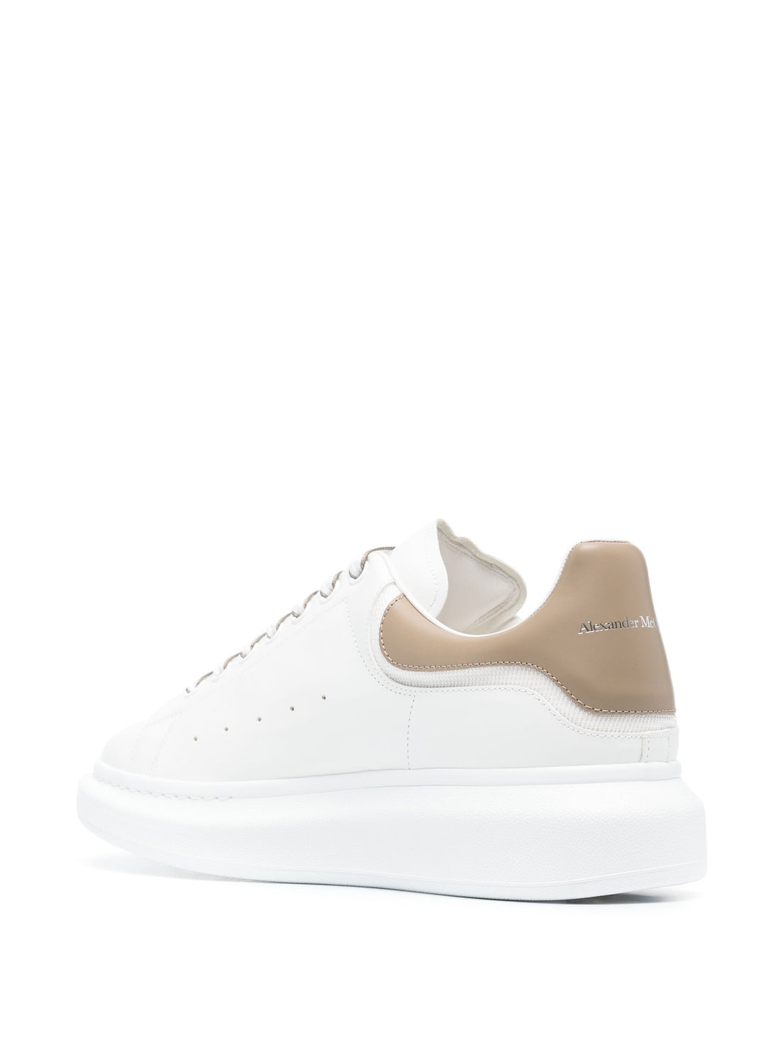 ALEXANDER MCQUEEN Oversized Sole Contrast Trim Sneakers White/Beige