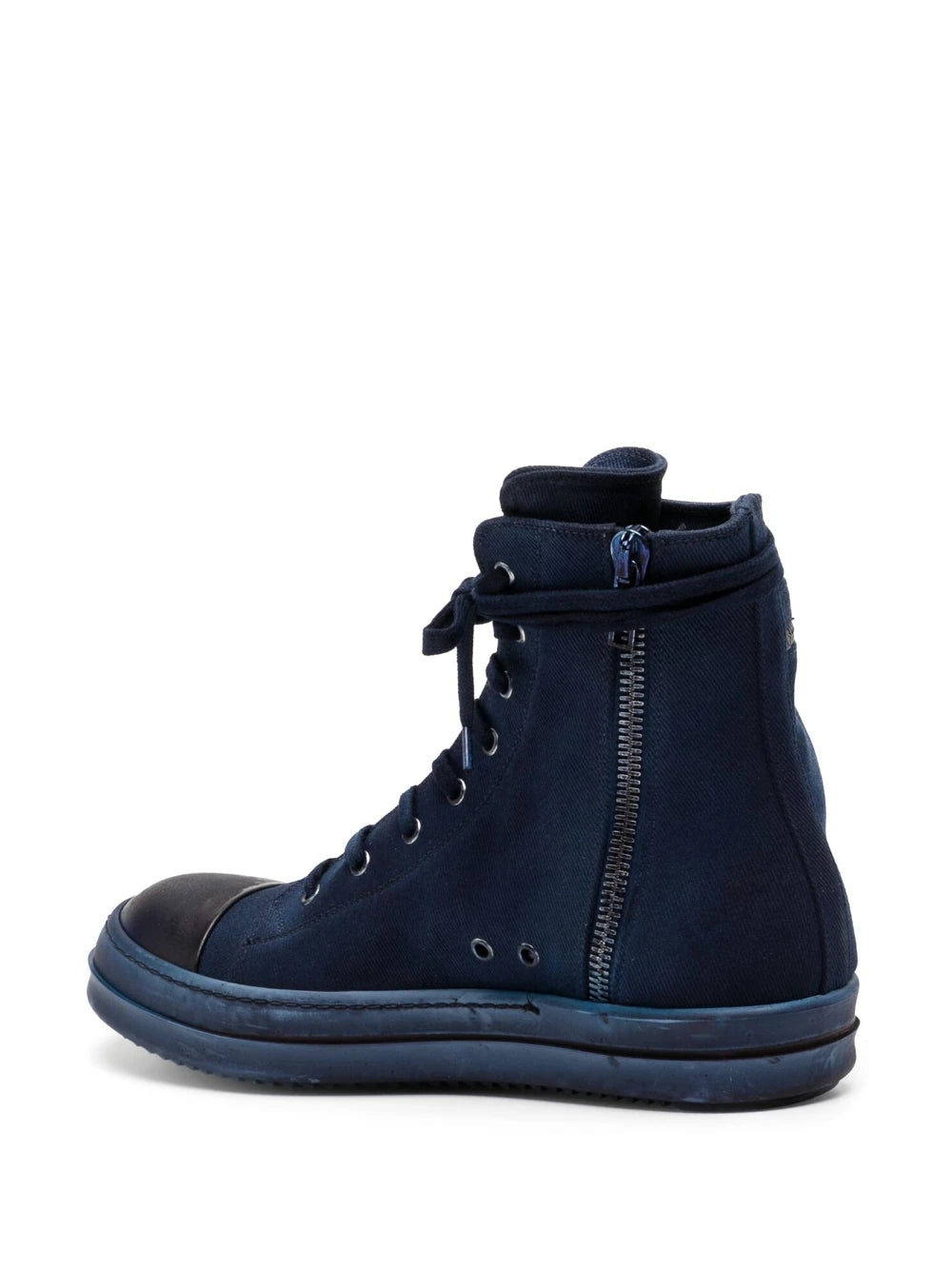 RICK OWENS DRKSHDW Denim Cargo Sneakers Indigo - MAISONDEFASHION.COM