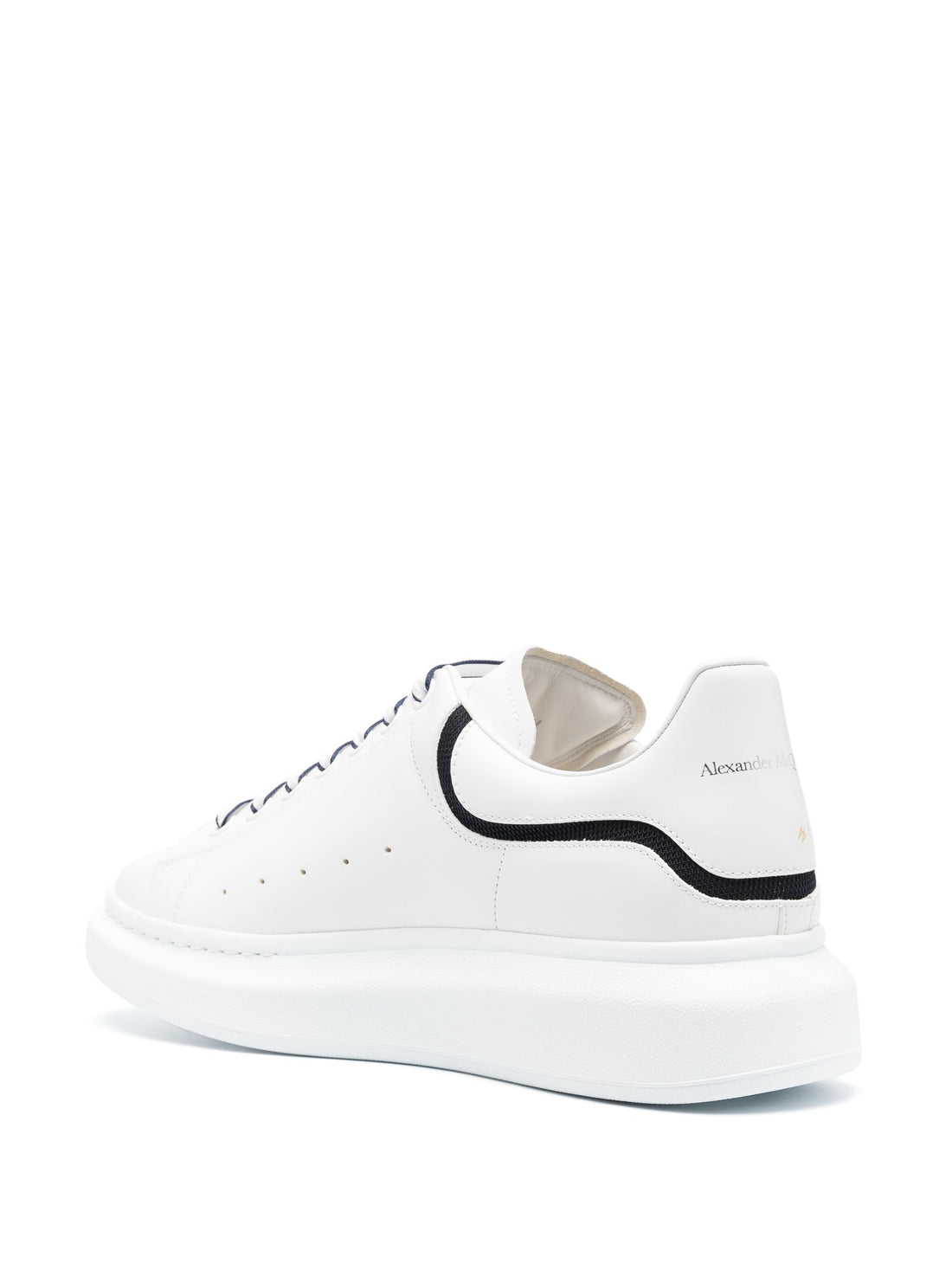 ALEXANDER MCQUEEN Oversized Sole Contrast Trim Sneakers White/Navy