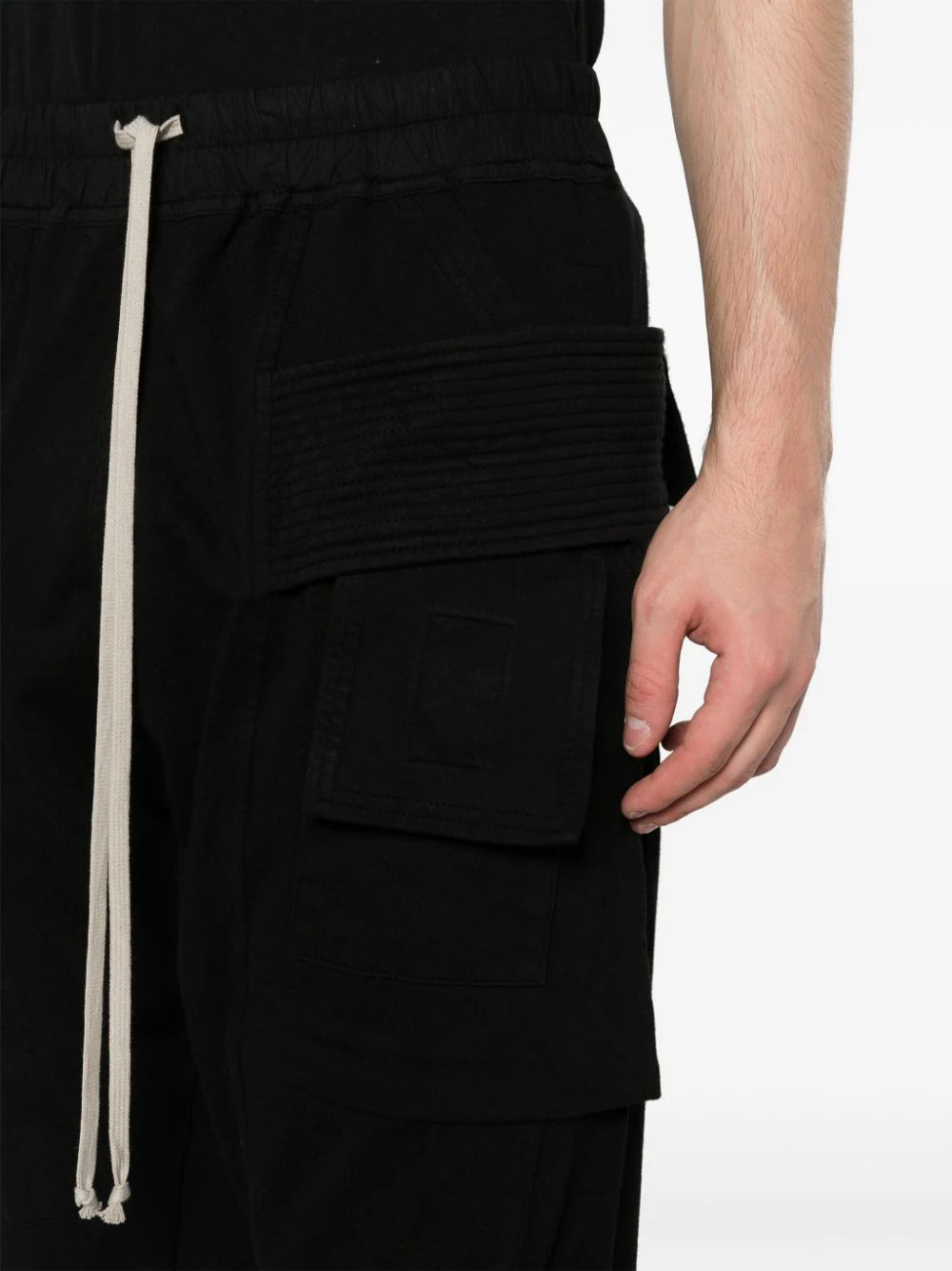 RICK OWENS DRKSHDW Creatch Tapered Cargo Trousers Black - MAISONDEFASHION.COM