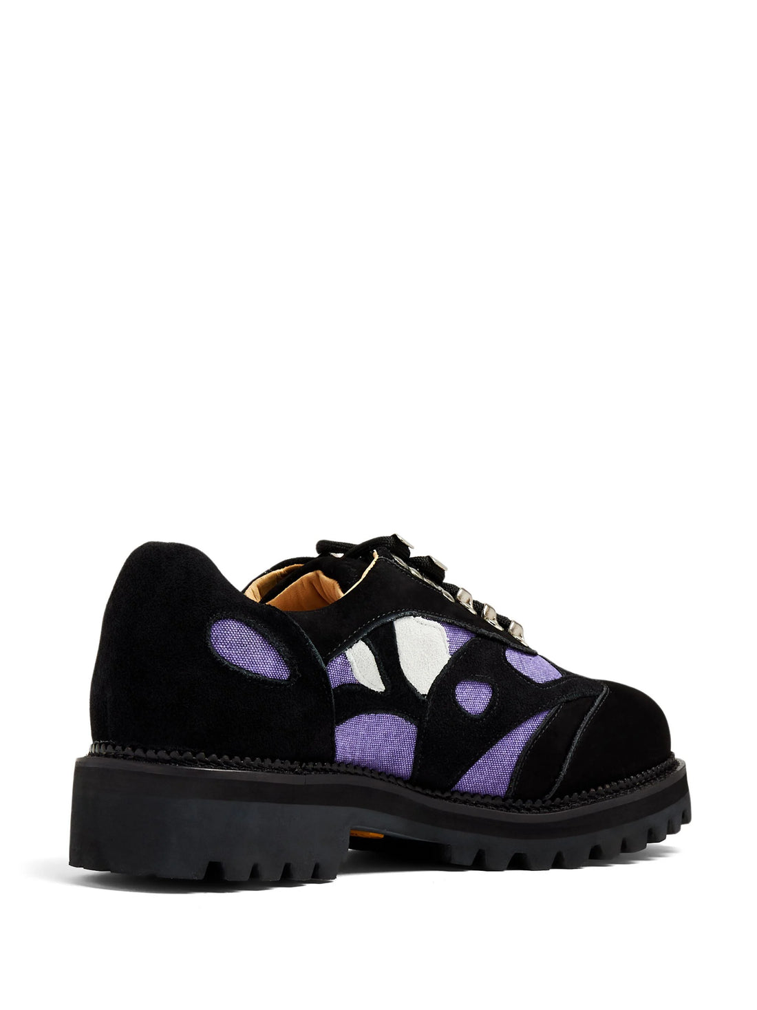 KIDSUPER Panelled Suede Lace-Up Sneakers Black/Multi - MAISONDEFASHION.COM