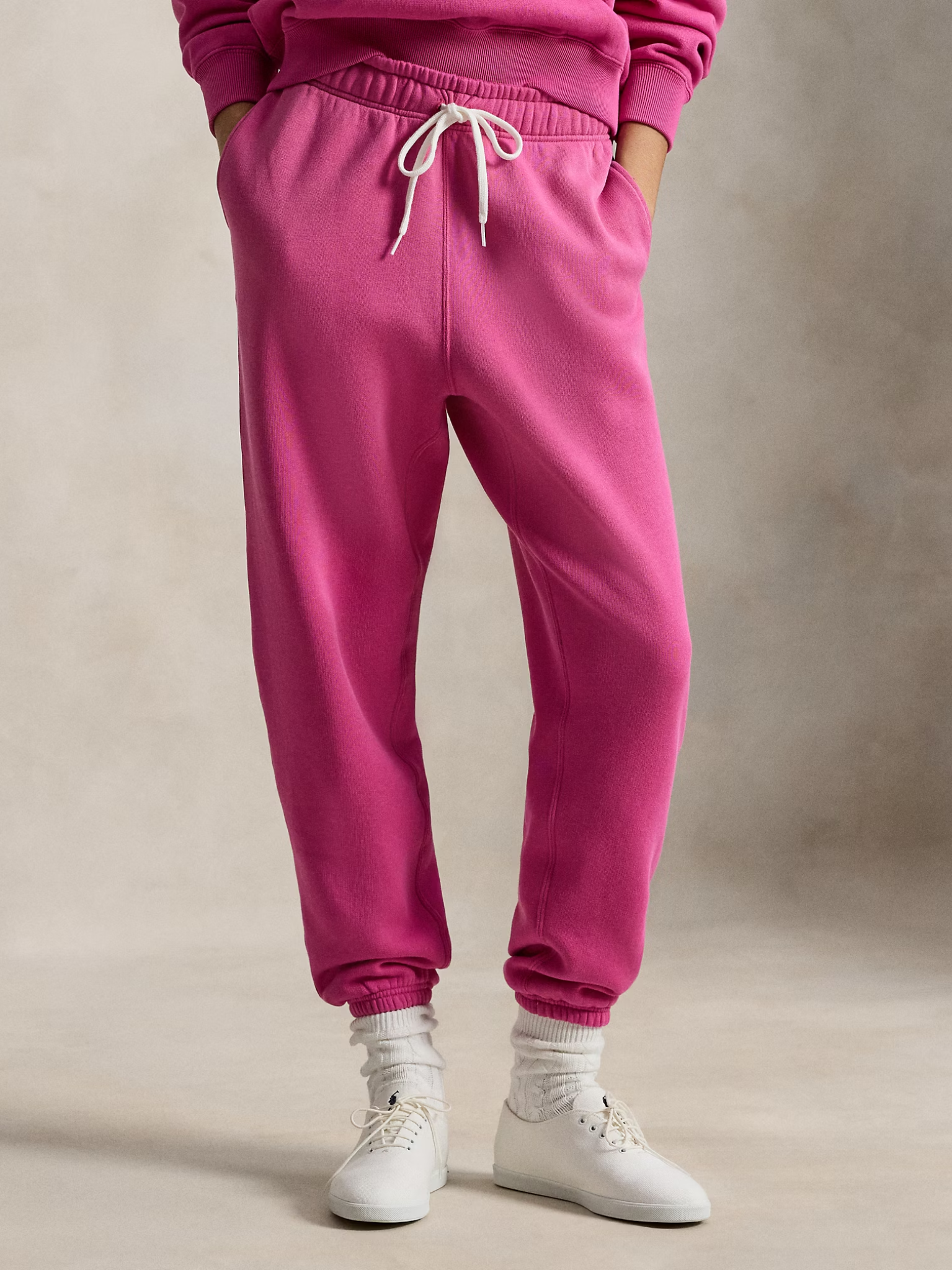 Tracksuit Drawstring RALPH LAUREN WOMEN Fleece Drawstring Tracksuit Bottoms Accent Pink ...