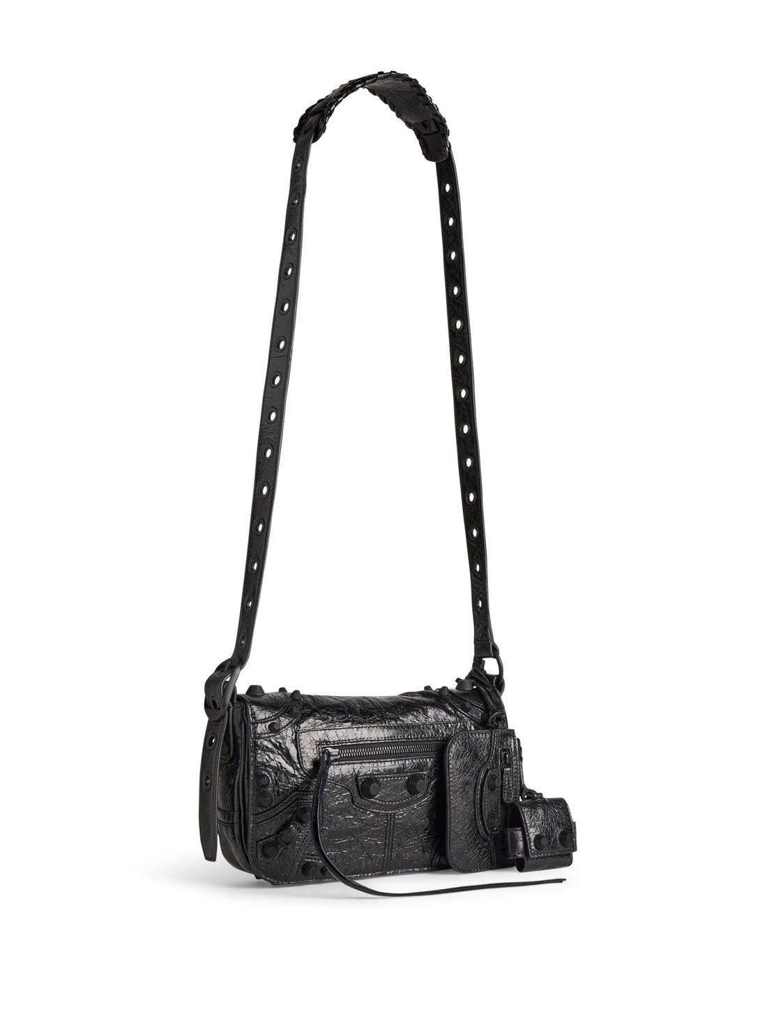 BALENCIAGA WOMEN Le Cagole Leather Bag With Removable Pouch Black - MAISONDEFASHION.COM