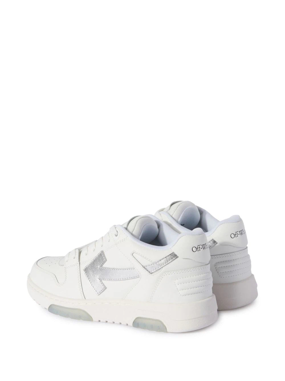 OFF-WHITE WOMEN Out Of Office Calf Leather Sneakers White/Silver - MAISONDEFASHION.COM