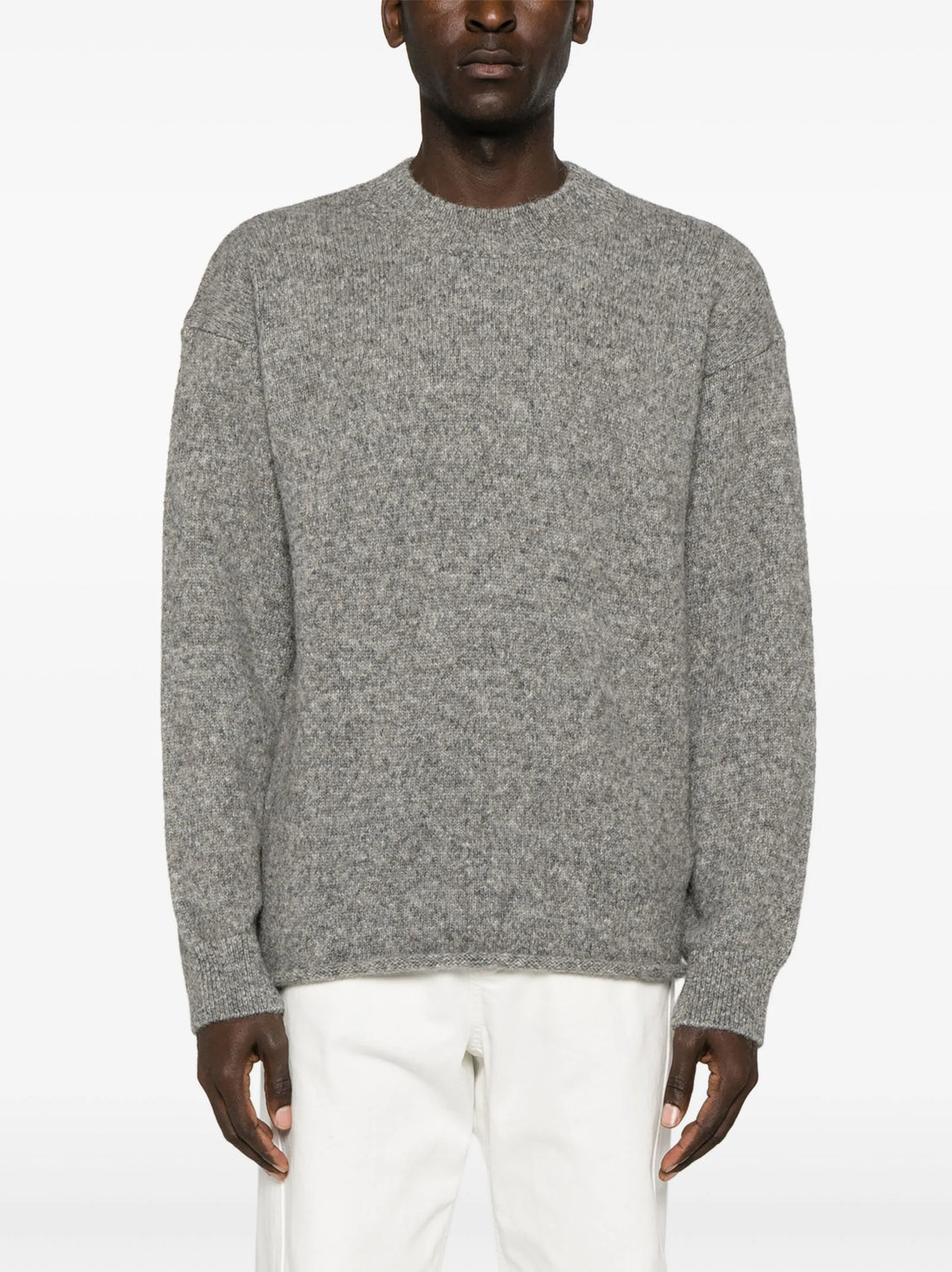 JACQUEMUS Le Pull Logo Knited Sweater Grey/White