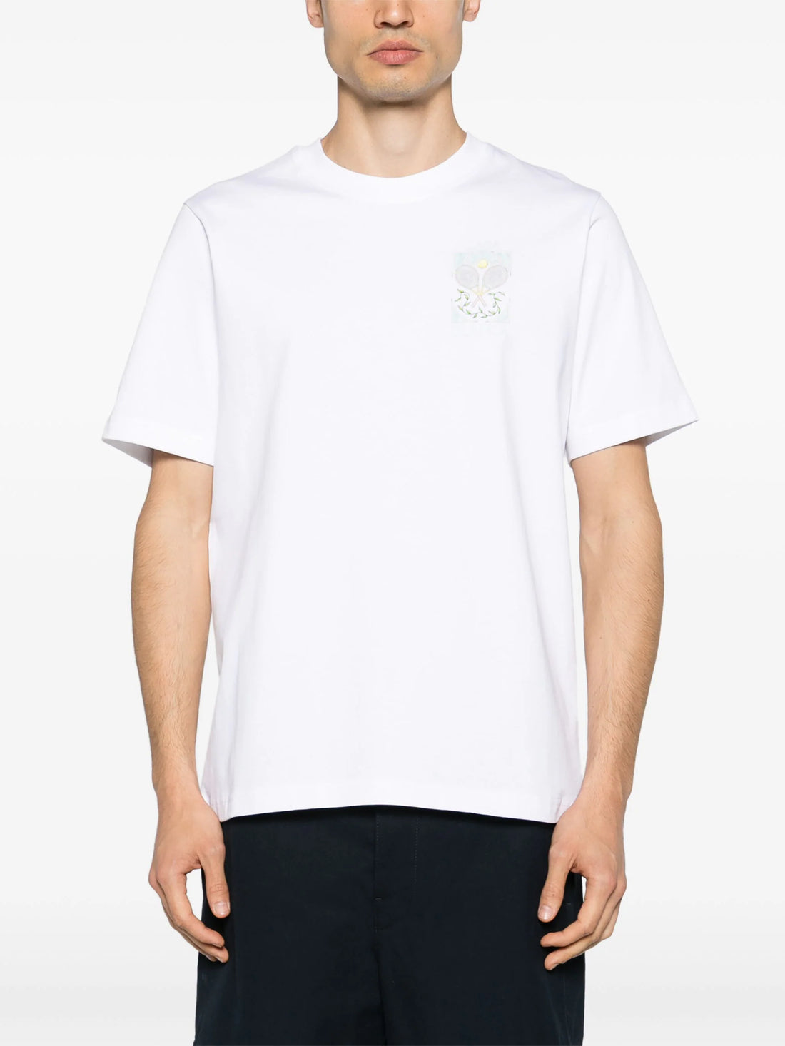 CASABLANCA Tennis Pastelle Cotton T-Shirt White