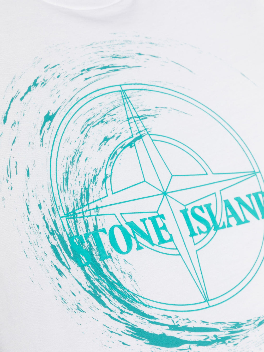 STONE ISLAND KIDS Compass Logo Graphic Print Cotton T-Shirt White - MAISONDEFASHION.COM