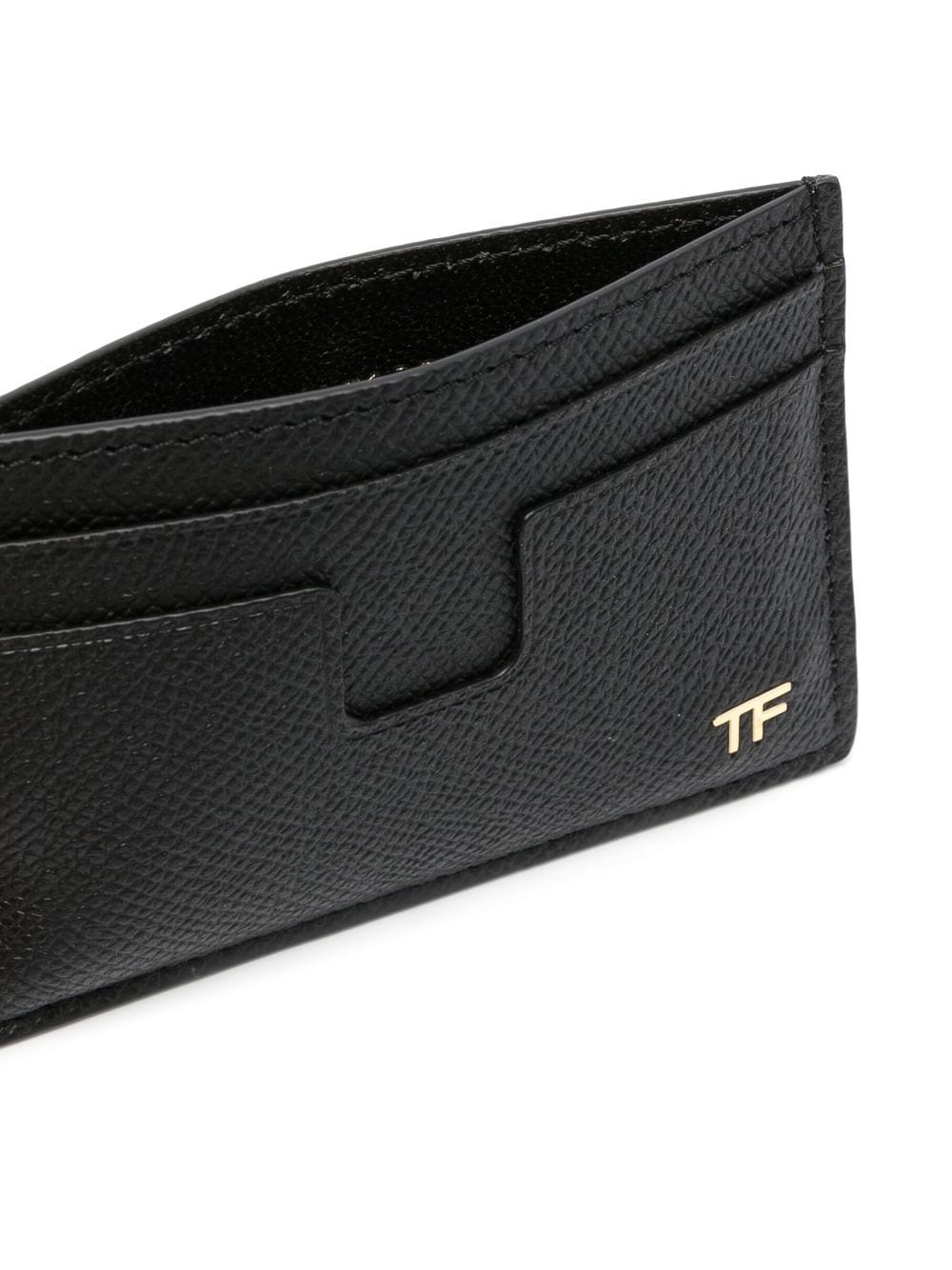 TOM FORD MEN Small Grained Leather Texture Card Holder Black - MAISONDEFASHION.COM