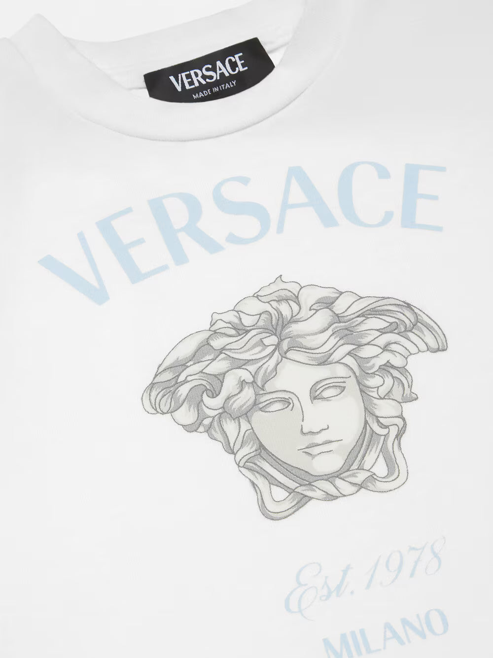 VERSACE BABY Boys Medusa Milano T-Shirt White/Blue