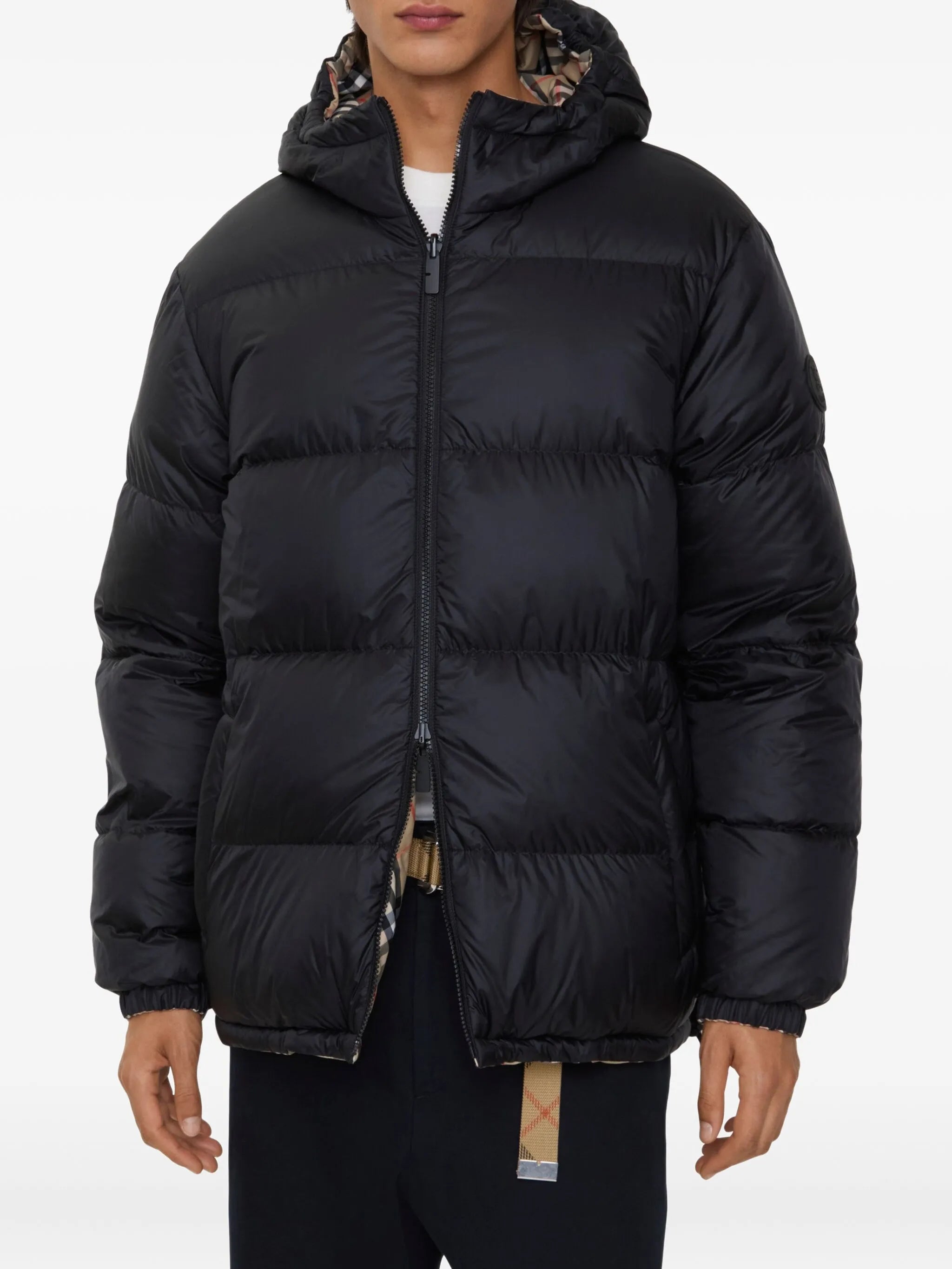 BURBERRY Reversible Check Puffer Jacket Sand/Black – MAISONDEFASHION.COM