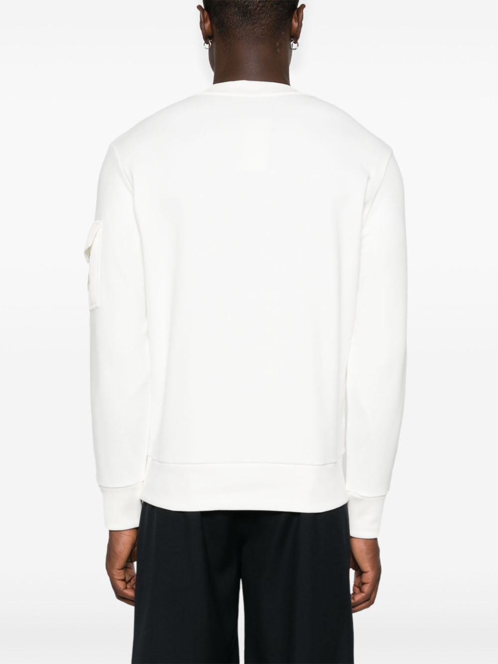 MONCLER Logo Pocket Cotton Sweatshirt White