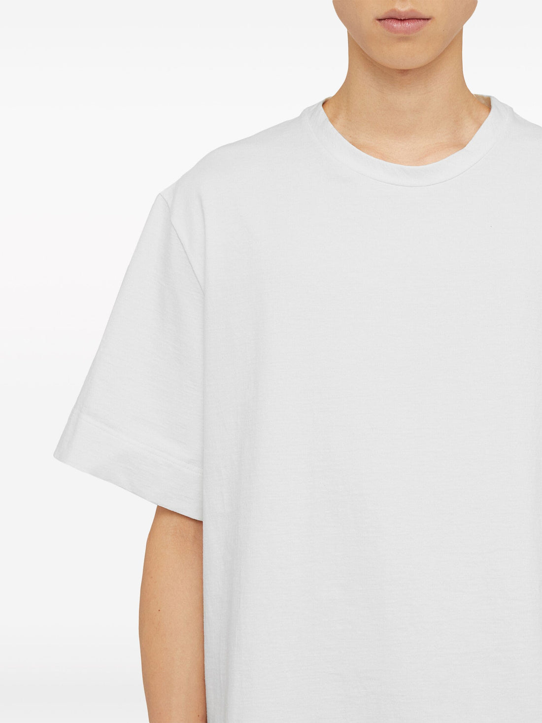 JIL SANDER Crew Neck Cotton Jersey Over T-Shirt White