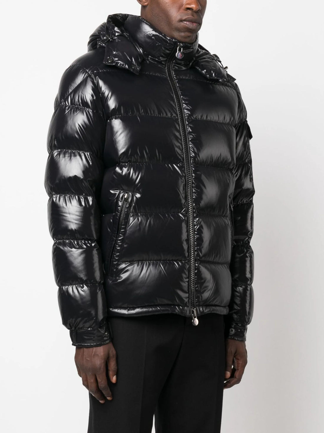 MONCLER Maya Zip-Up Padded Hooded Jacket Black