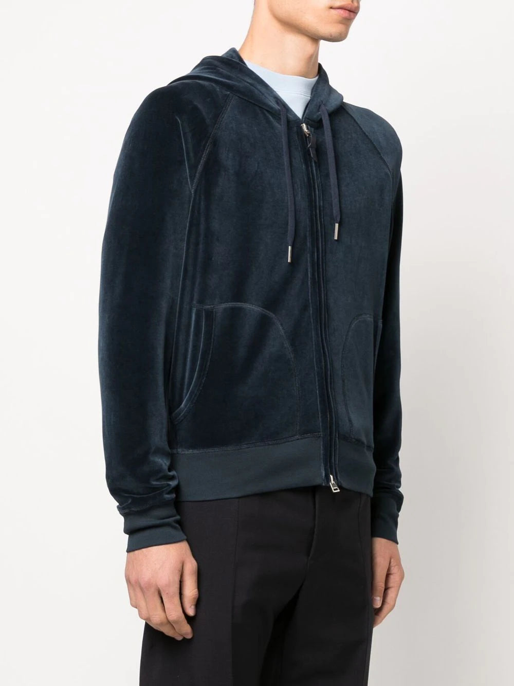 TOM FORD Zip Up Hoodie Navy / Green - MAISONDEFASHION.COM