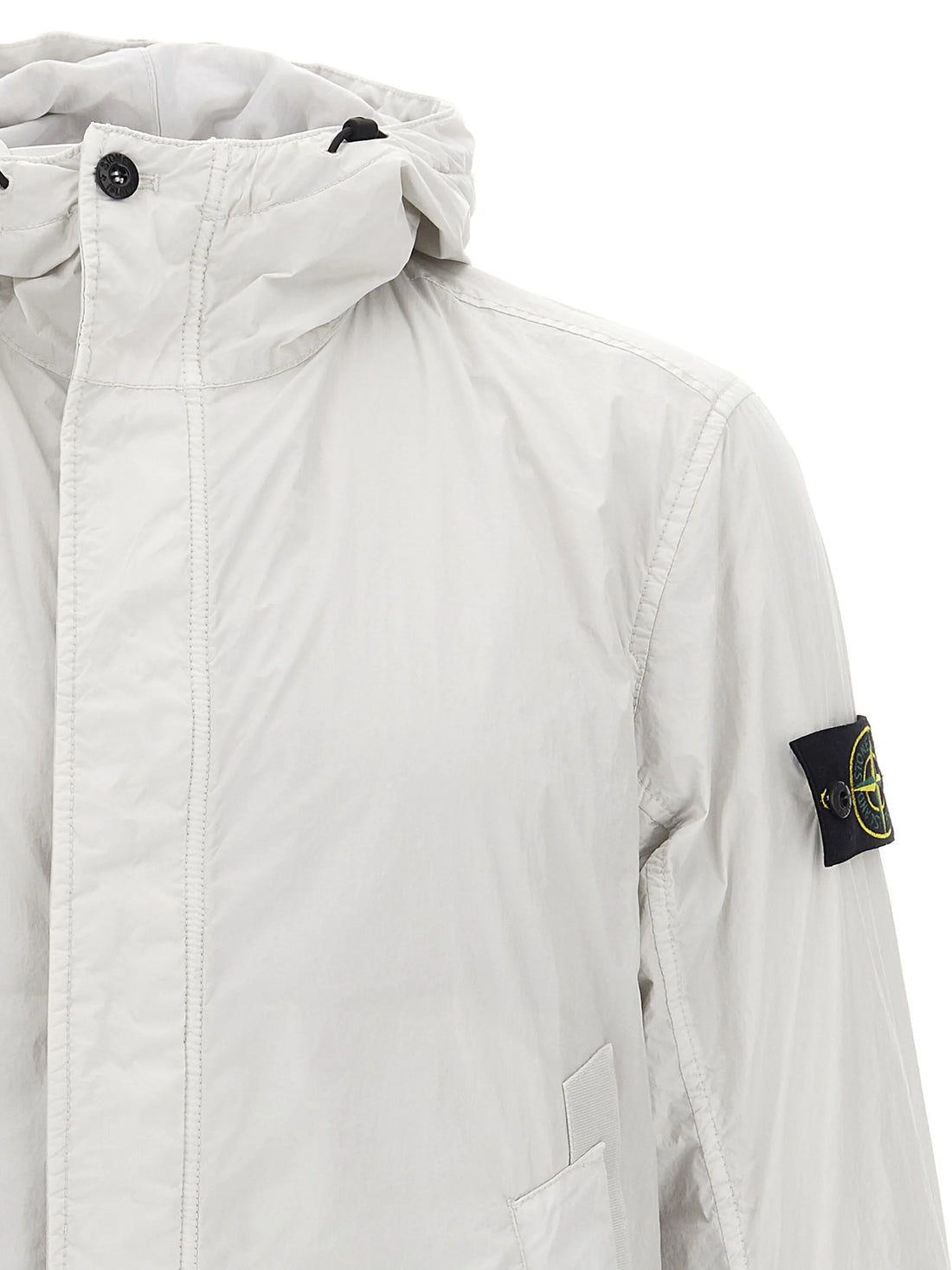 STONE ISLAND Compass-Badge Garment Dyed Windbreaker Light Blue