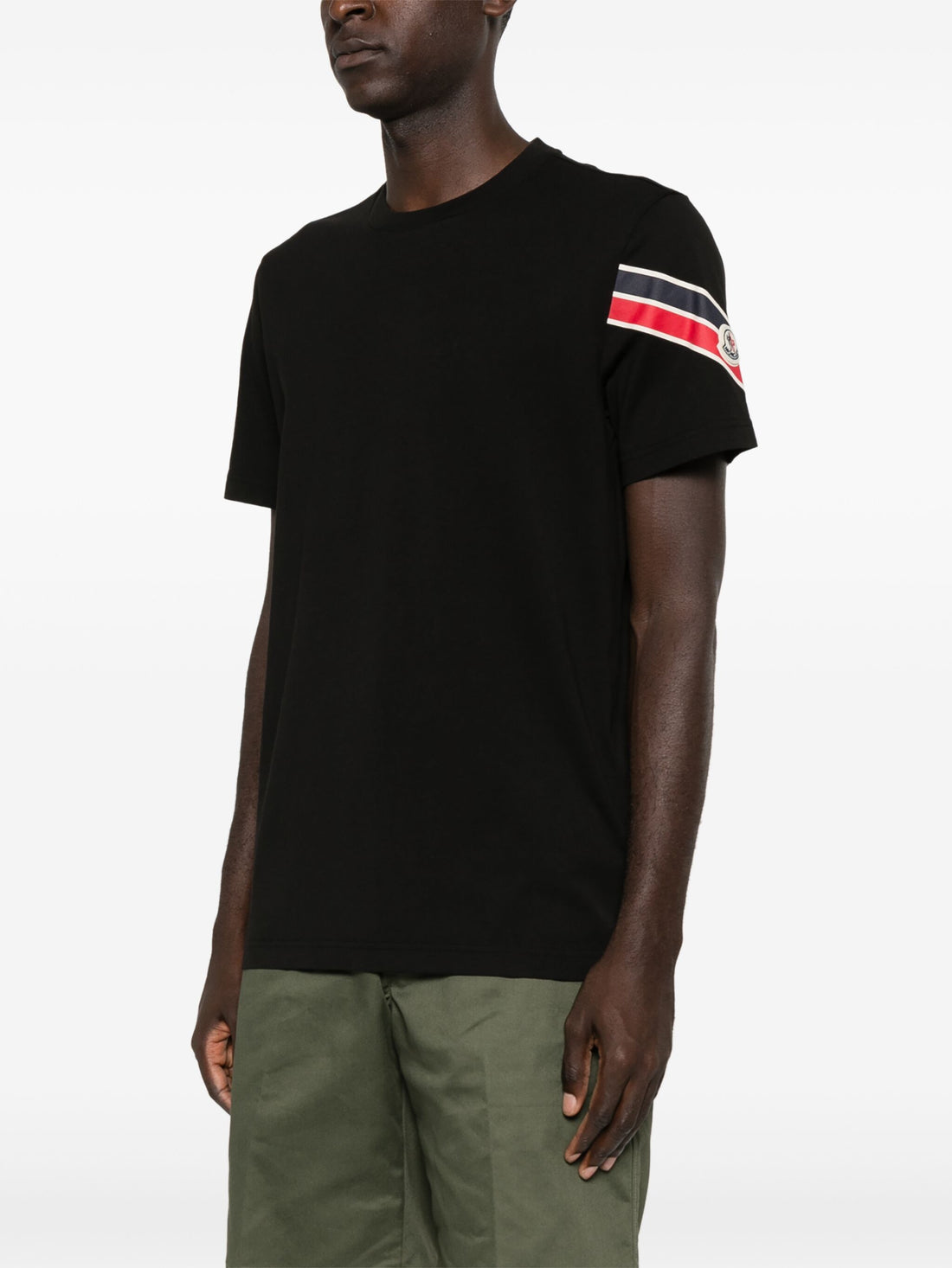 MONCLER Tricolour Cotton T-Shirt Black