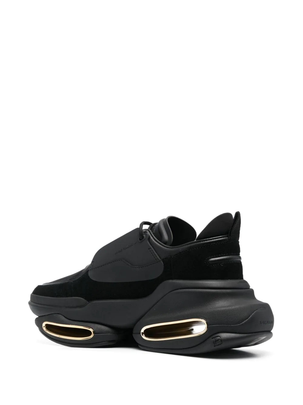 BALMAIN MEN B-Bold Low Top Leather Sneakers Black/Gold - MAISONDEFASHION.COM