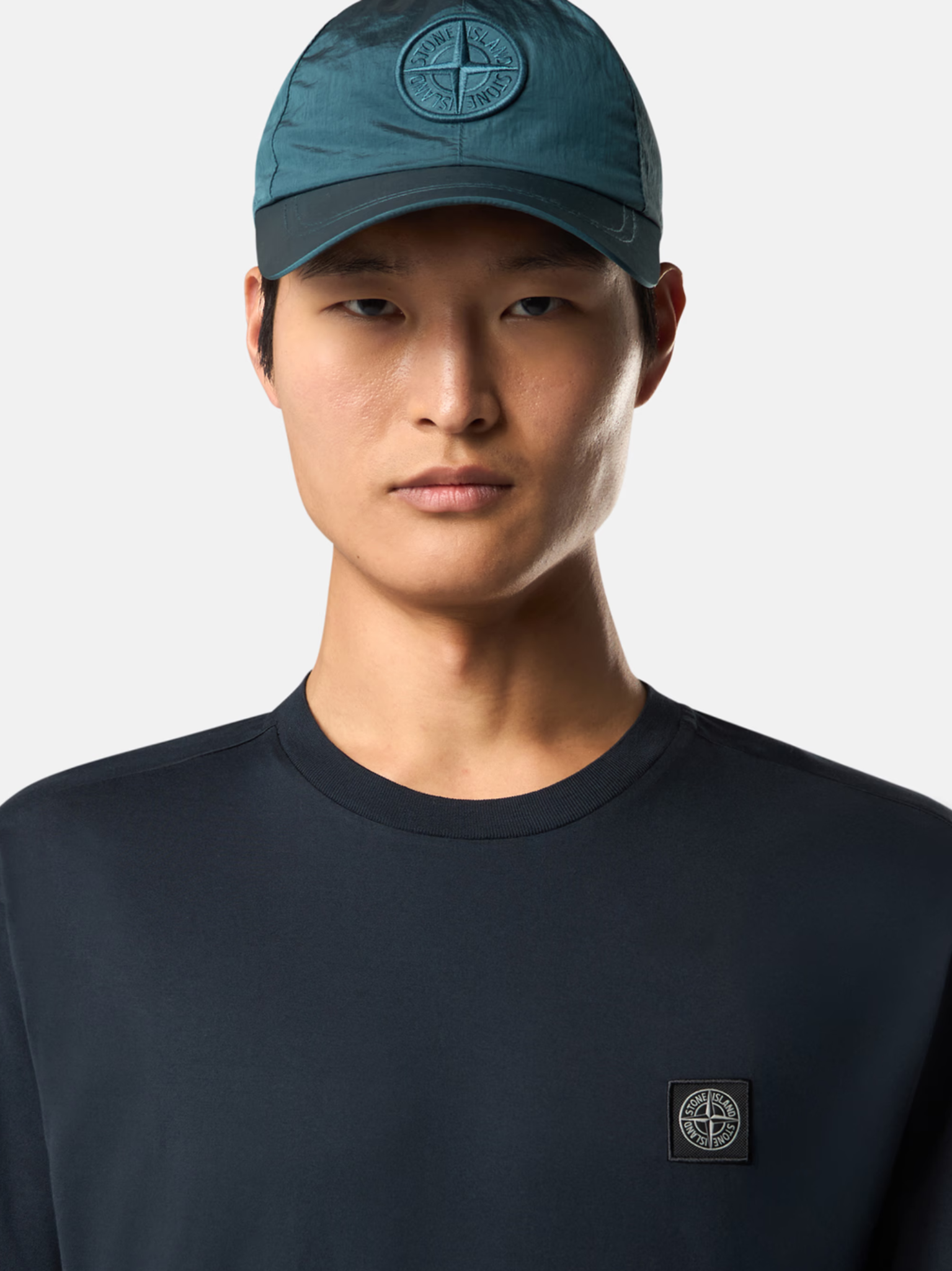 STONE ISLAND Compass Patch Slim-fit Short-sleeve T-shirt Navy ...