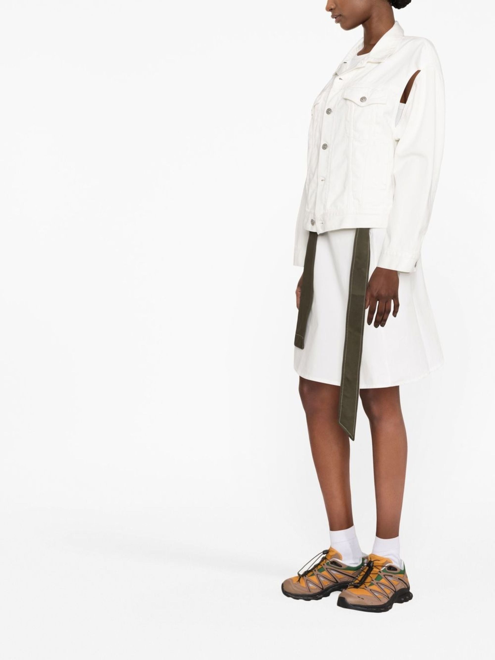 ジャケット MM6 MAISON MARGIELA Women Outer S62BN0110M35437 002F WHITE MAISON MARGIELA MM6 WOMEN Cut Out Denim Jacket White