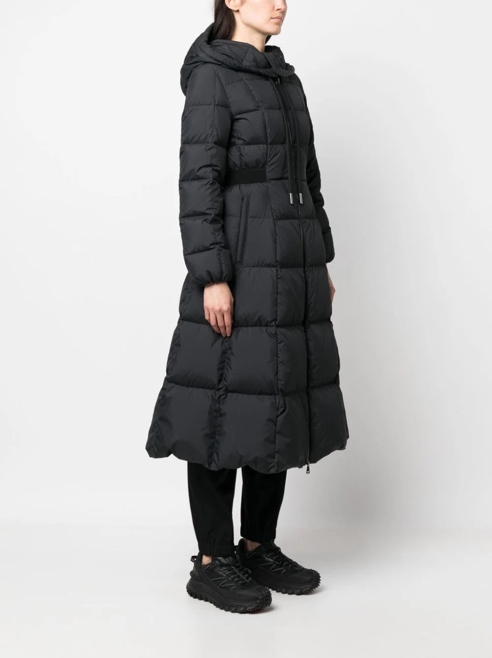 MONCLER WOMEN Faucon Long Coat Black – MAISONDEFASHION.COM