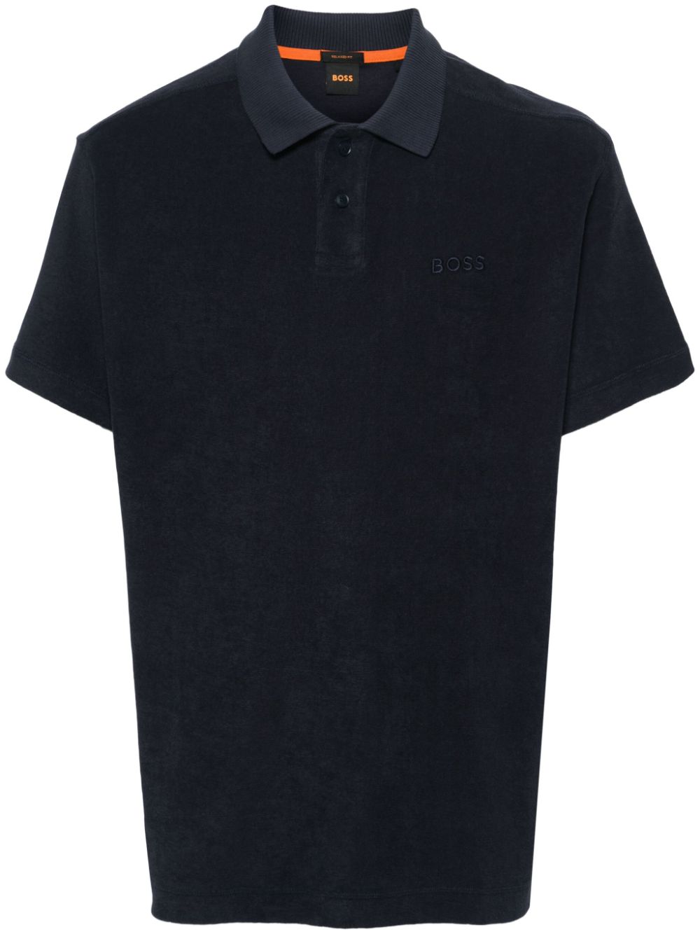 BOSS Terry Cloth Polo Shirt Navy