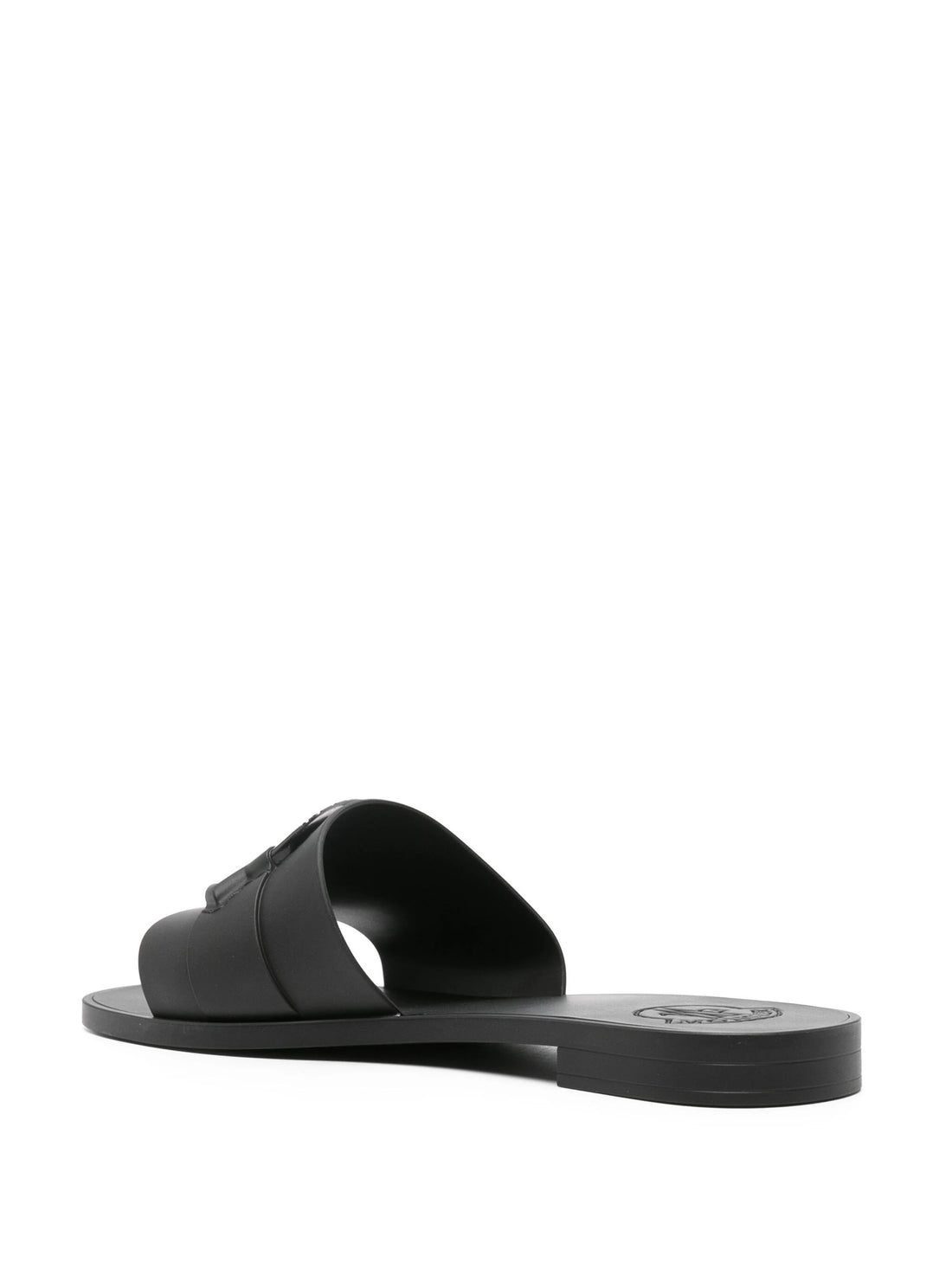 MONCLER WOMEN Logo Rubber Mon Sliders Black