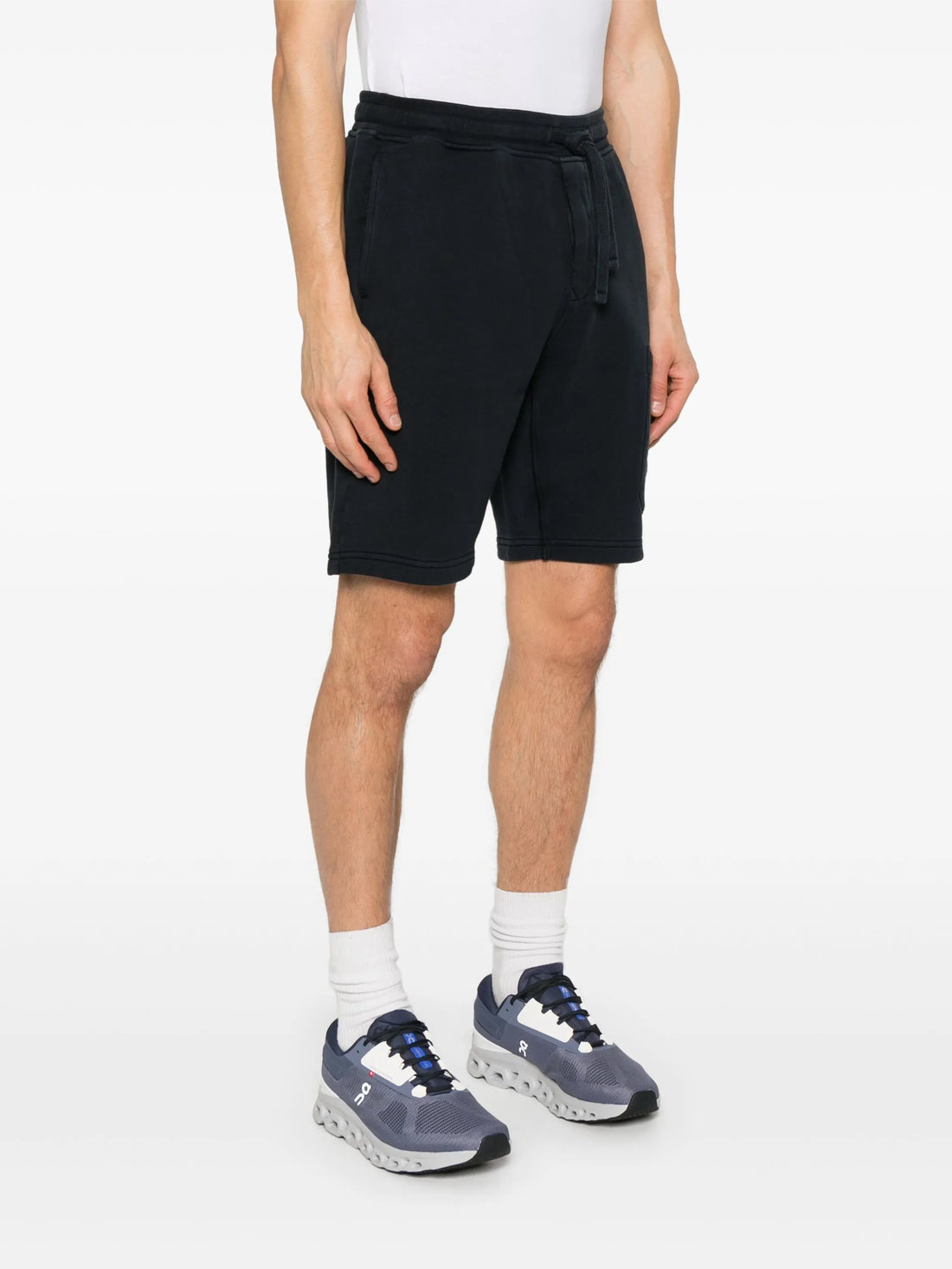 STONE ISLAND Compass Badge Cotton Shorts Navy - MAISONDEFASHION.COM