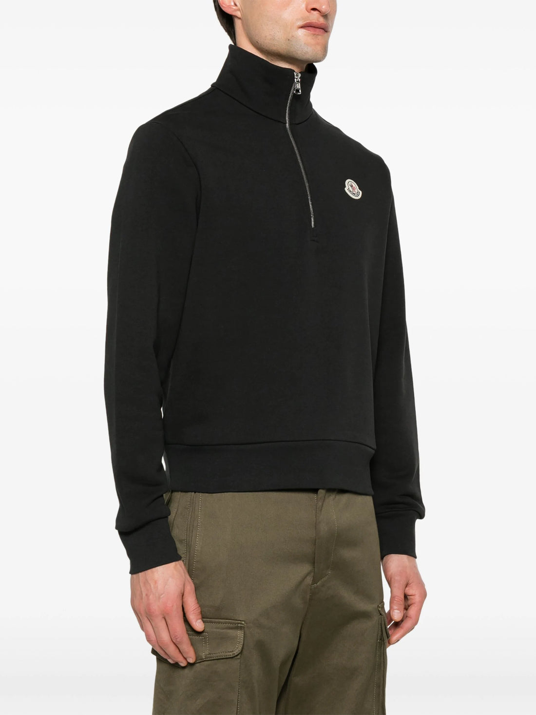 MONCLER Zip-Up Sweatshirt Black - MAISONDEFASHION.COM