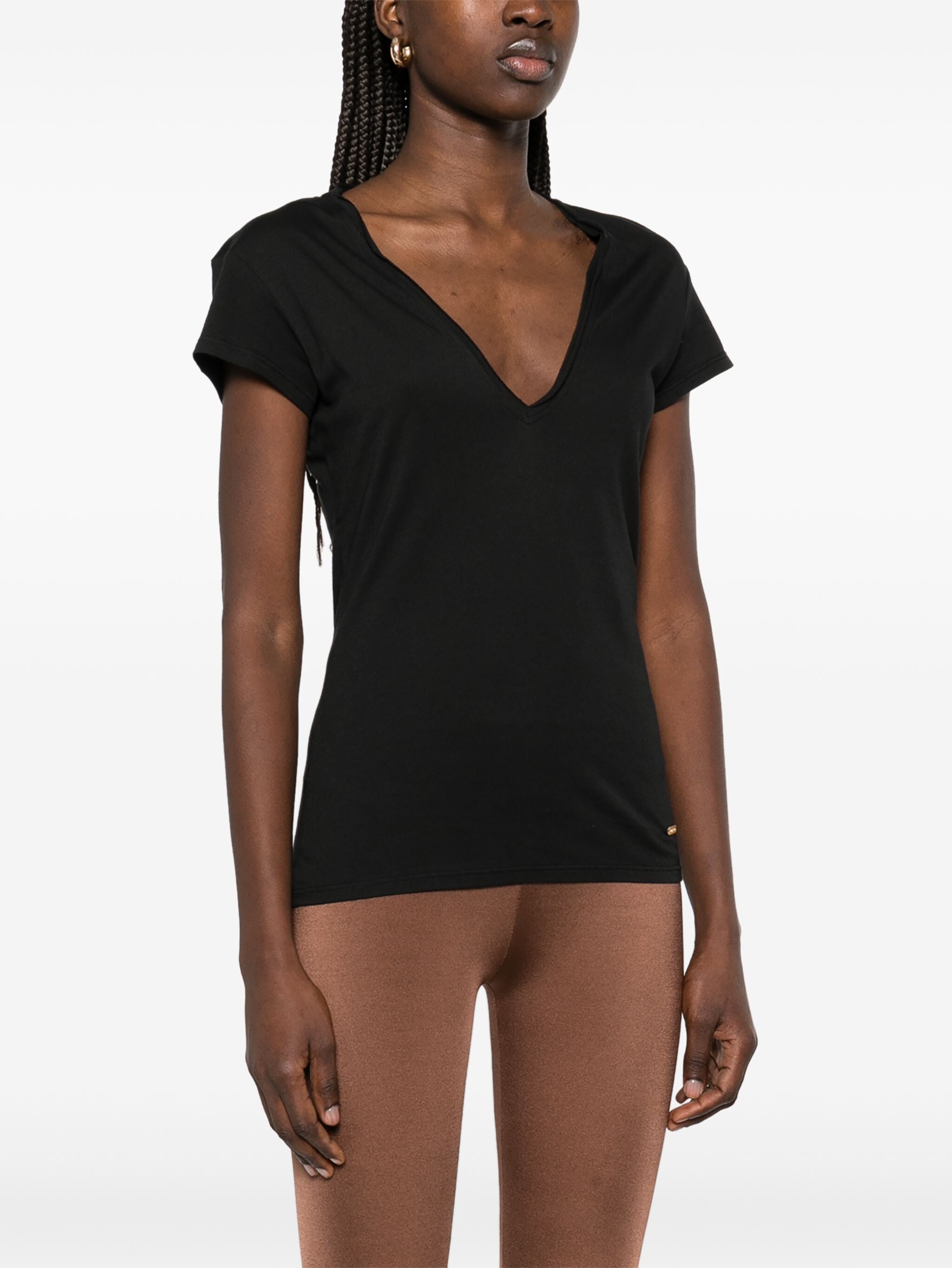 Tシャツ・カットソー TOM FORD WOMEN Logo Silk T-Shirt Black TOM FORD logo-print Silk T-shirt | Black | FARFETCH