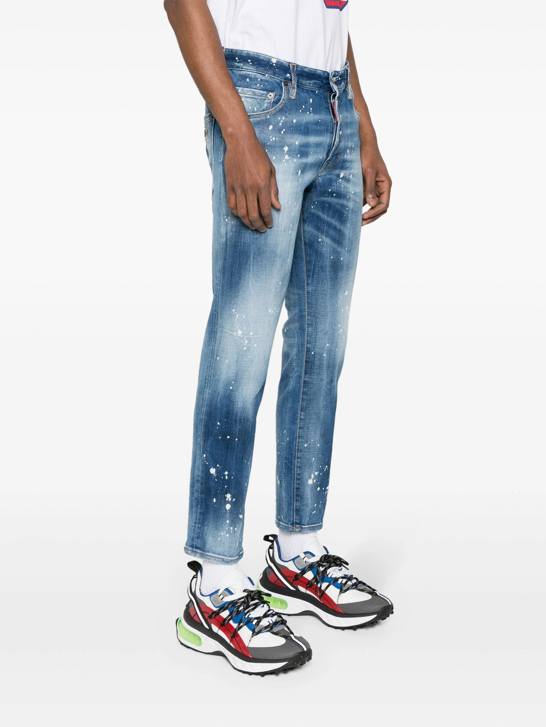 DSQUARED2 Super Twinky Mid Rise Skinny Jeans Blue - MAISONDEFASHION.COM