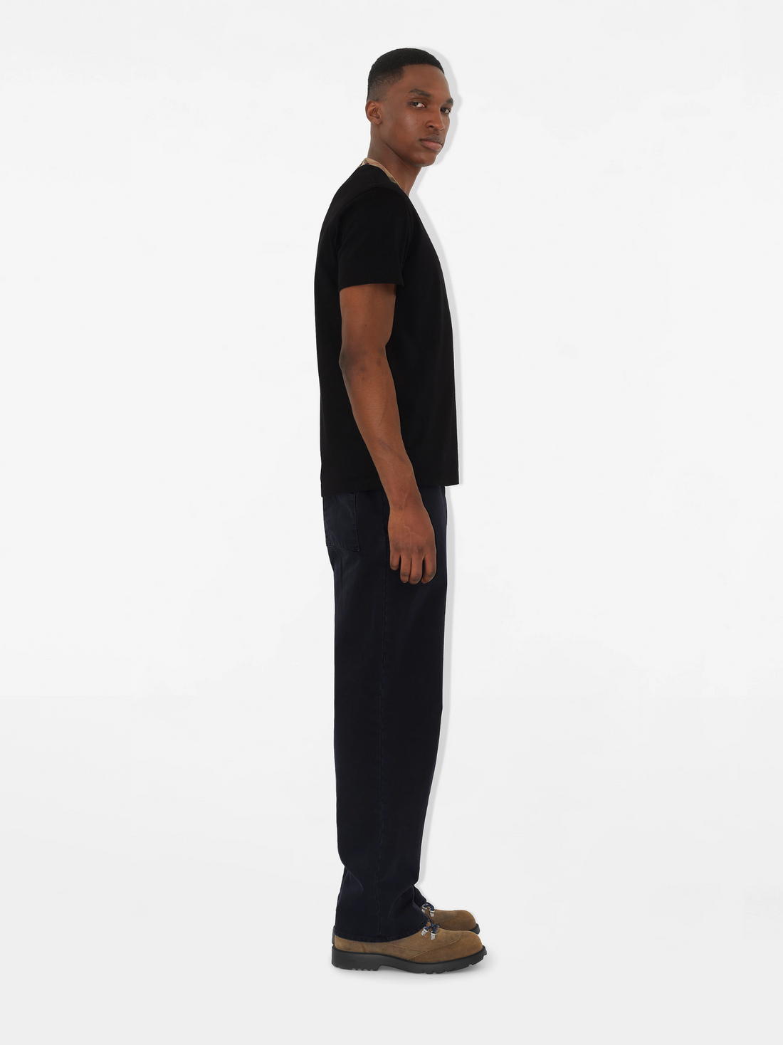 BURBERRY Check Trim Cotton T-shirt Black - MAISONDEFASHION.COM