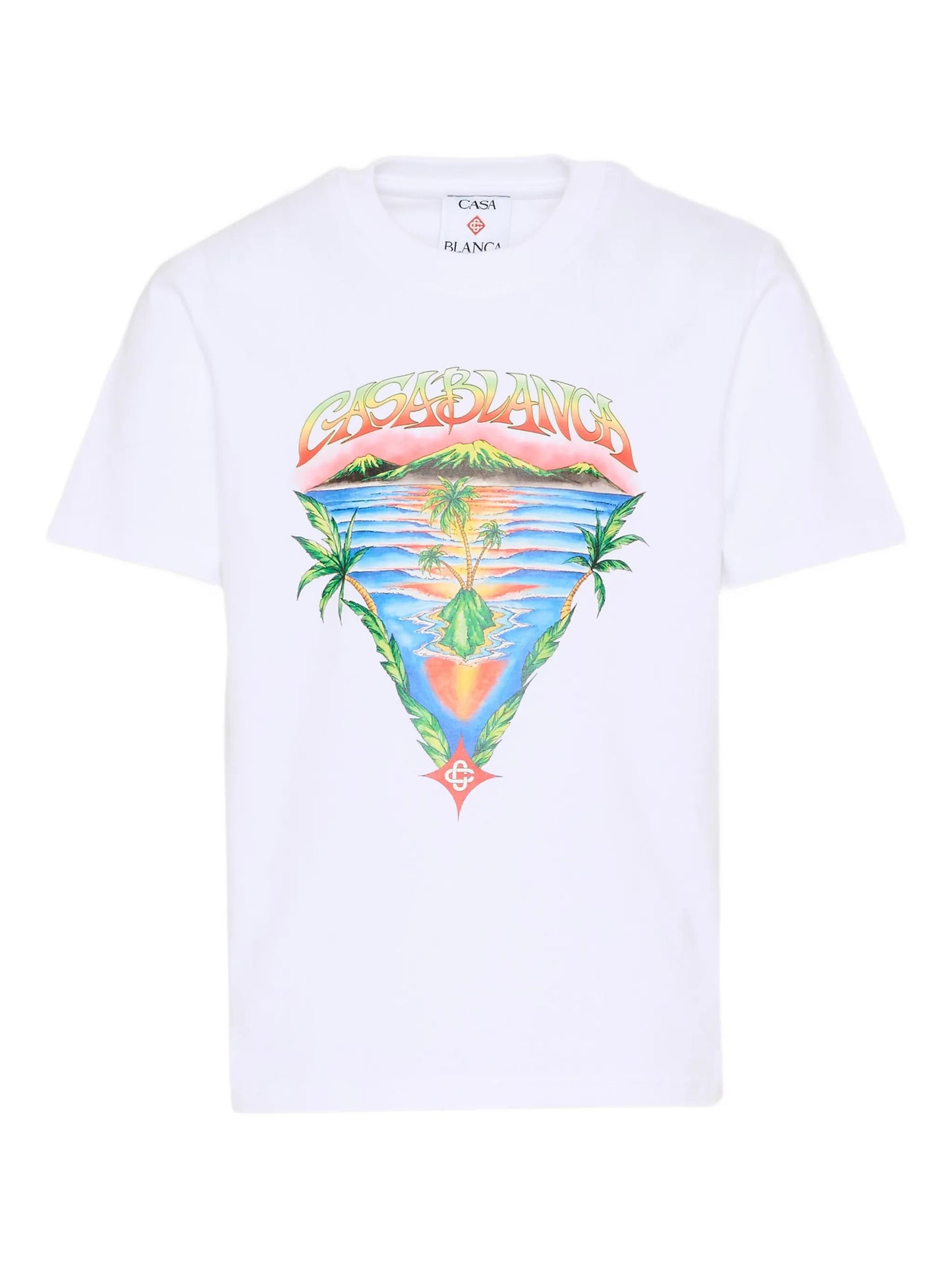 CASABLANCA KIDS Boys Innocence Triangle Kids T-shirt White - MAISONDEFASHION.COM