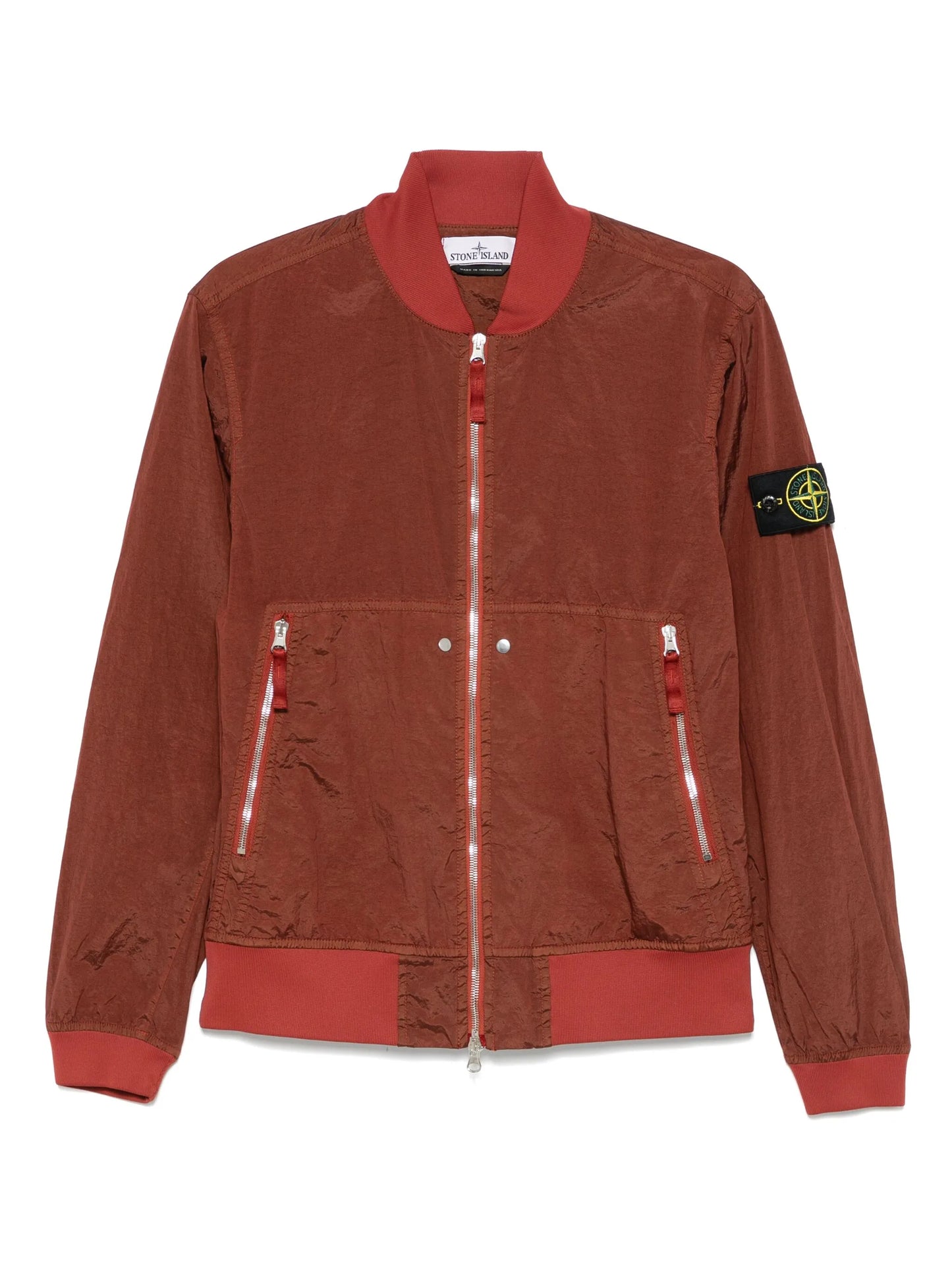 STONE ISLAND Compass-badge Bomber Jacket Copper - MAISONDEFASHION.COM