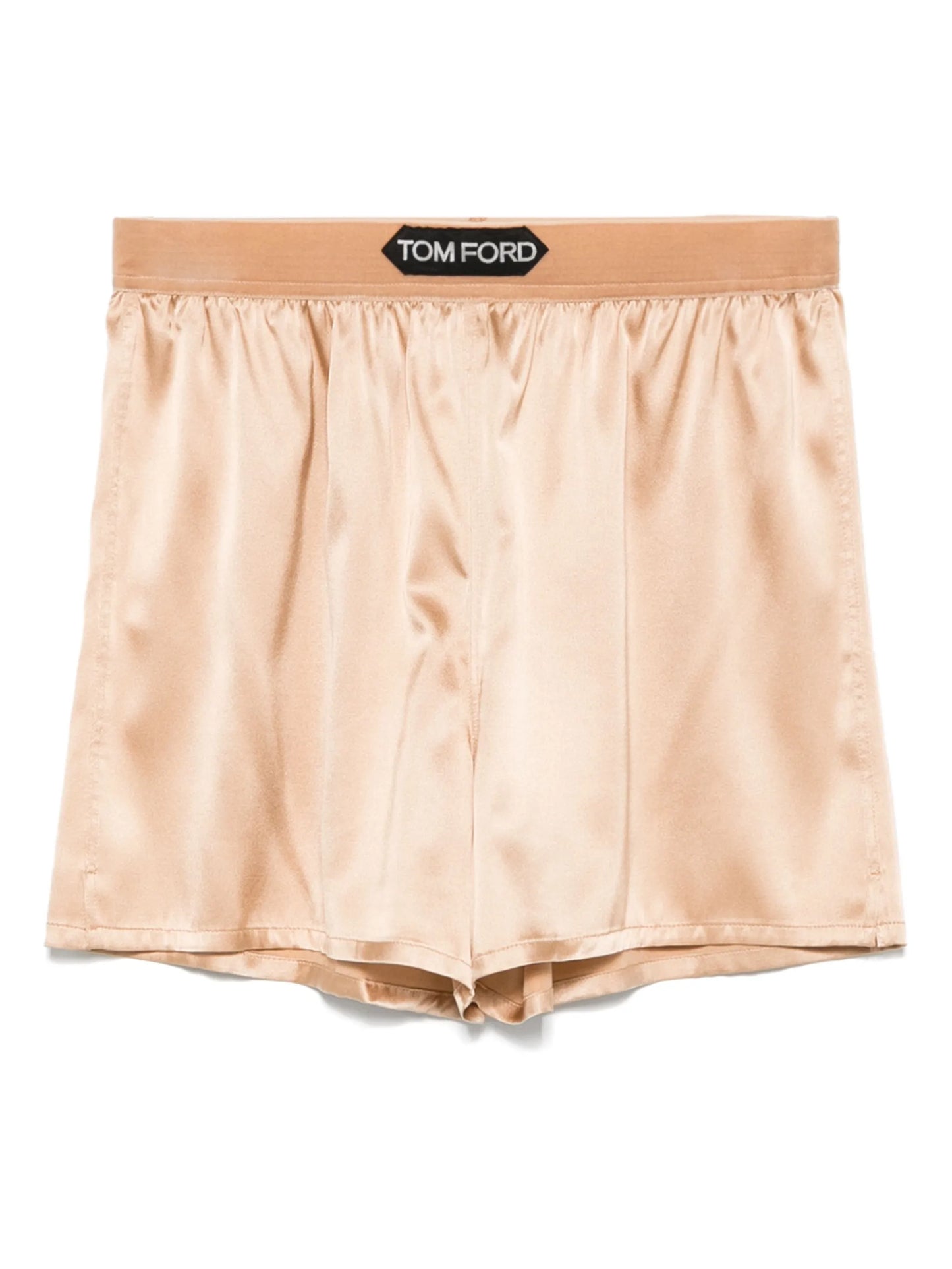 TOM FORD WOMEN Satin Boxer Shorts Light Beige - MAISONDEFASHION.COM